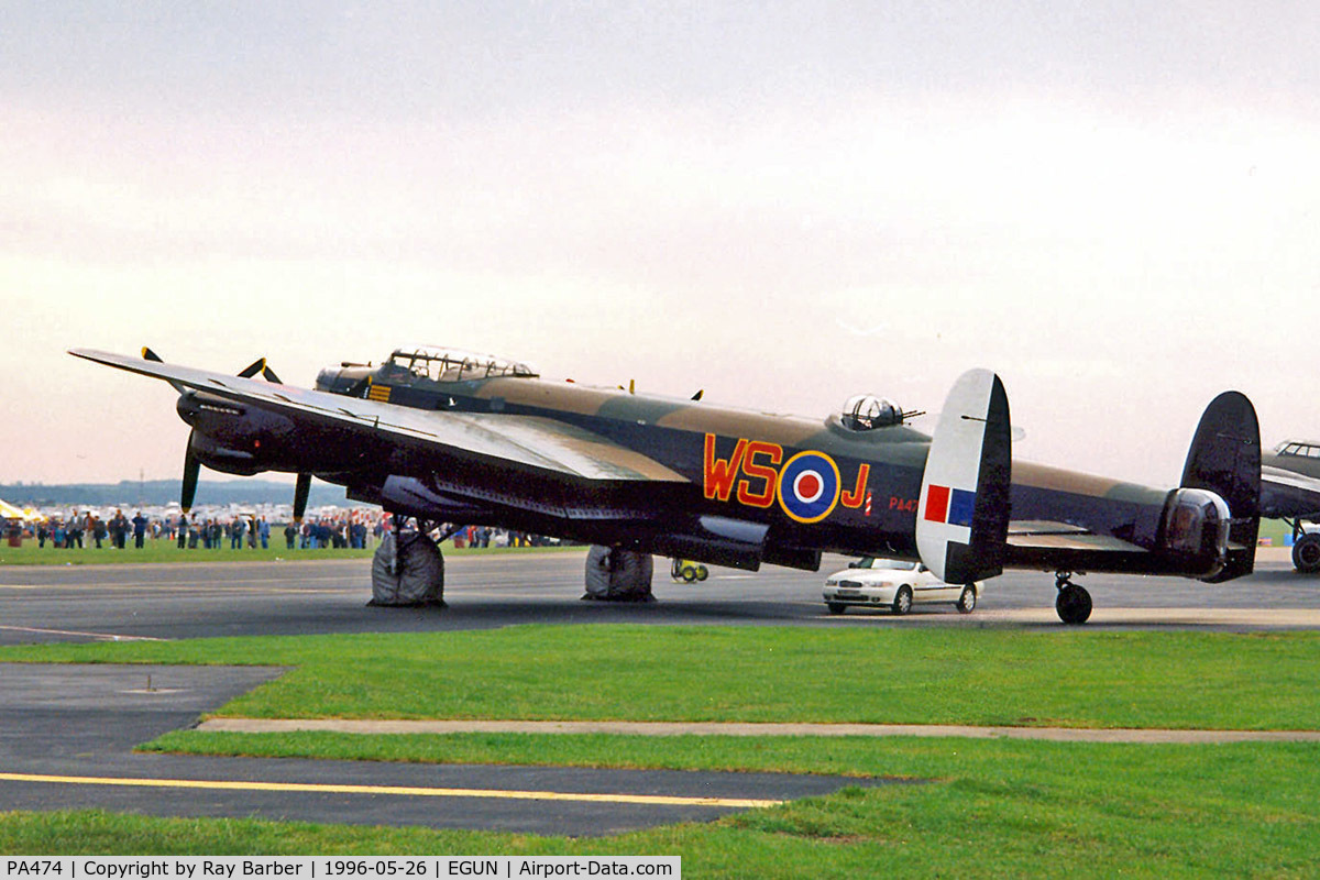 PA474, 1945 Avro 683 Lancaster B1 C/N VACH0052/D2973, Avro 683 Lancaster B.I [PA474] (Royal Air Force) RAF Mildenhall~G 26/05/1996