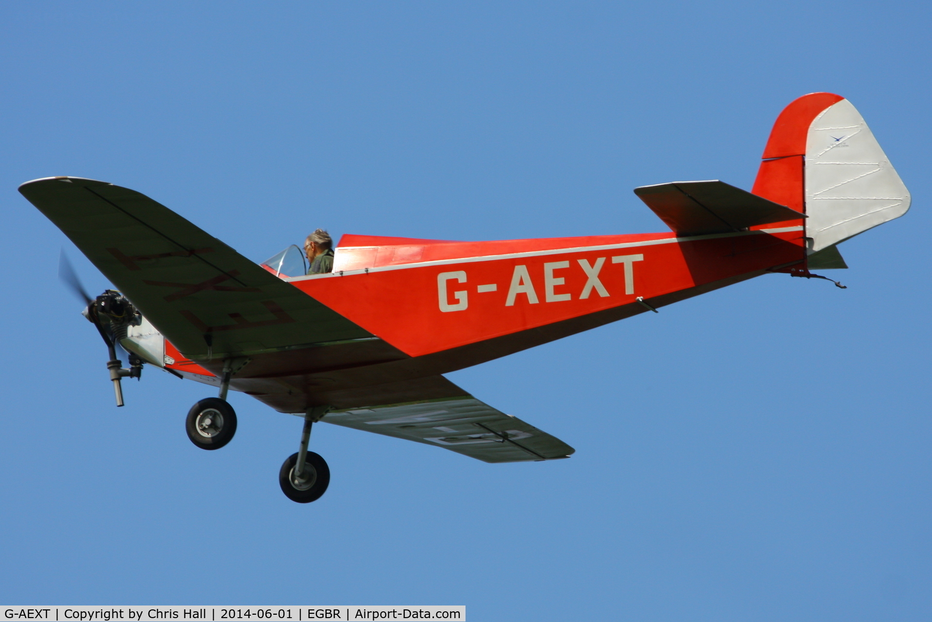 G-AEXT, 1937 Dart Kitten II C/N 123, at Breighton's Open Cockpit & Biplane Fly-in, 2014