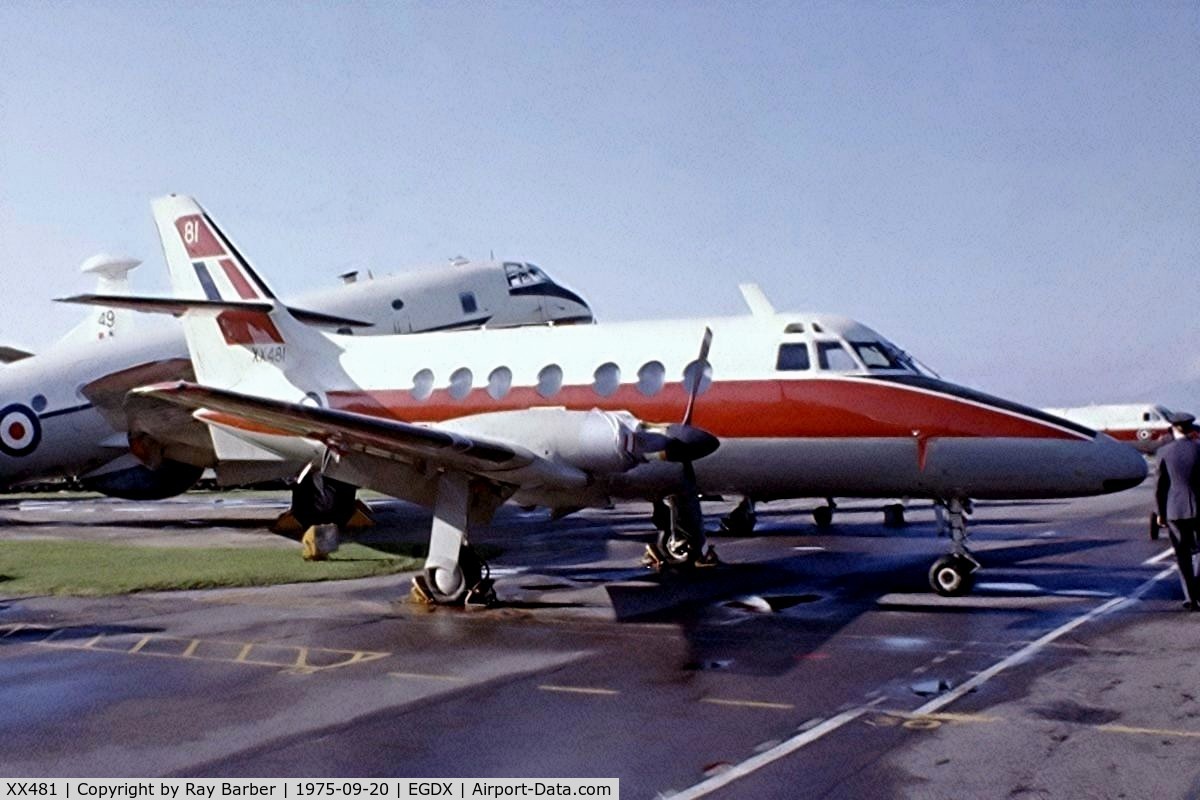 XX481, 1978 Scottish Aviation HP-137 Jetstream T.2 C/N 251, BAE Systems Jetstream T.2 [251] (Royal Air Force) RAF St Athan~G 20/09/1975. From a slide.