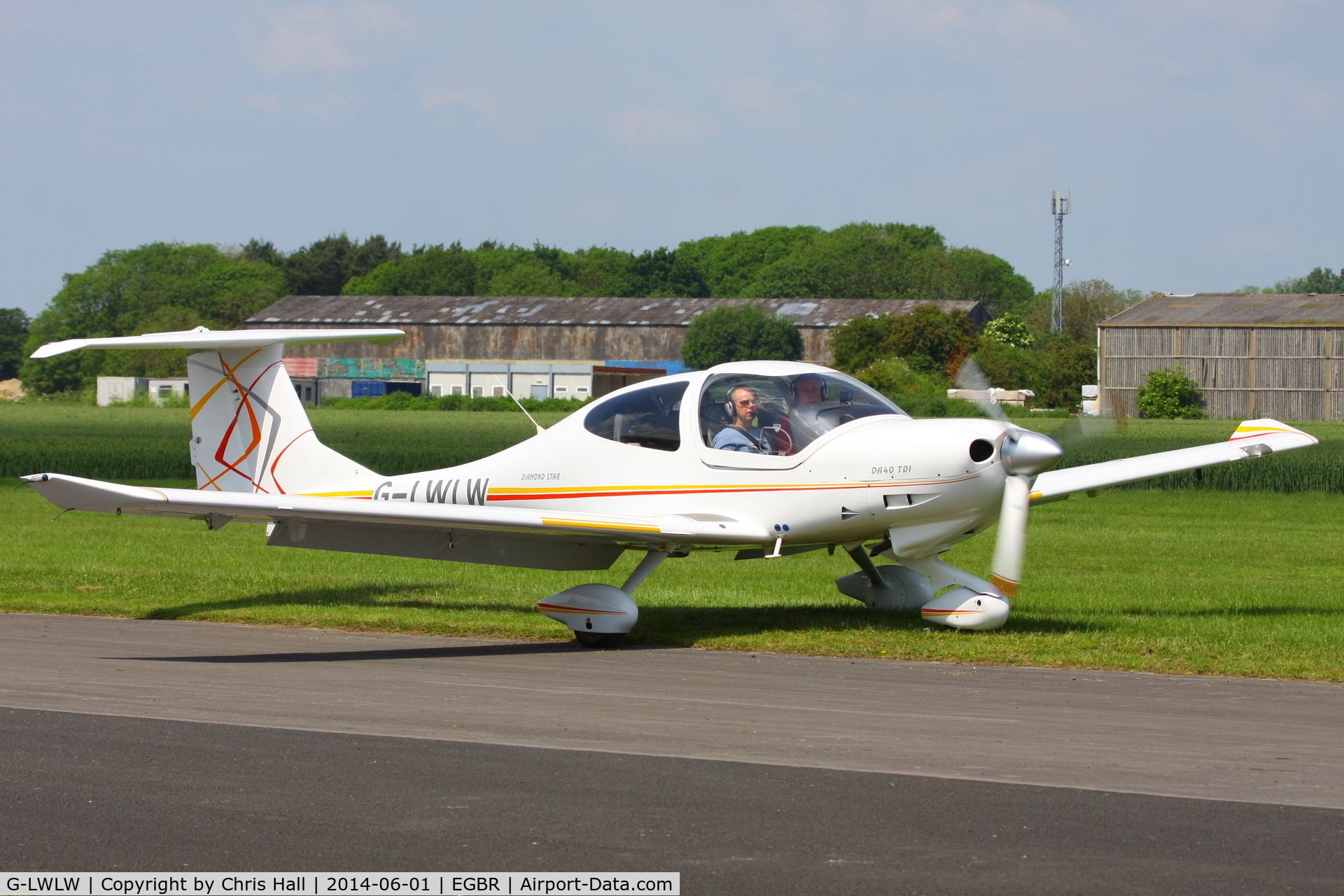 G-LWLW, 2003 Diamond DA-40D Diamond Star C/N D4.052, at Breighton's Open Cockpit & Biplane Fly-in, 2014