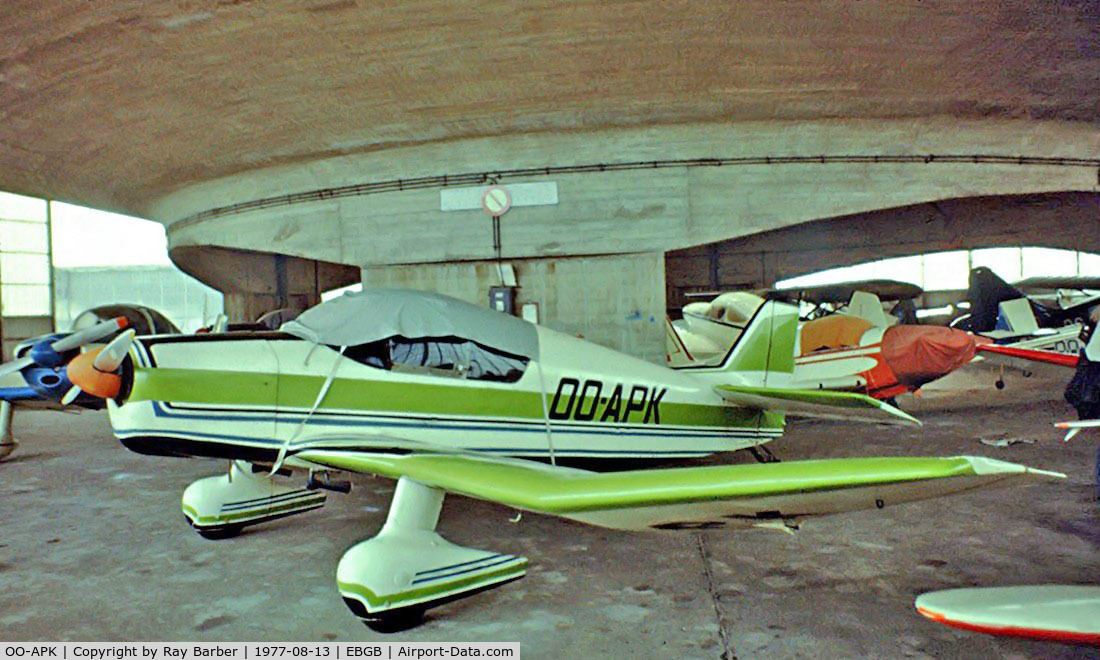 OO-APK, 1963 SAN Jodel D-150 Mascaret C/N 24, OO-APK   SAN Jodel D.150 Mascaret [24] Brussels-Grimbergen~OO 13/08/1977. From a slide.