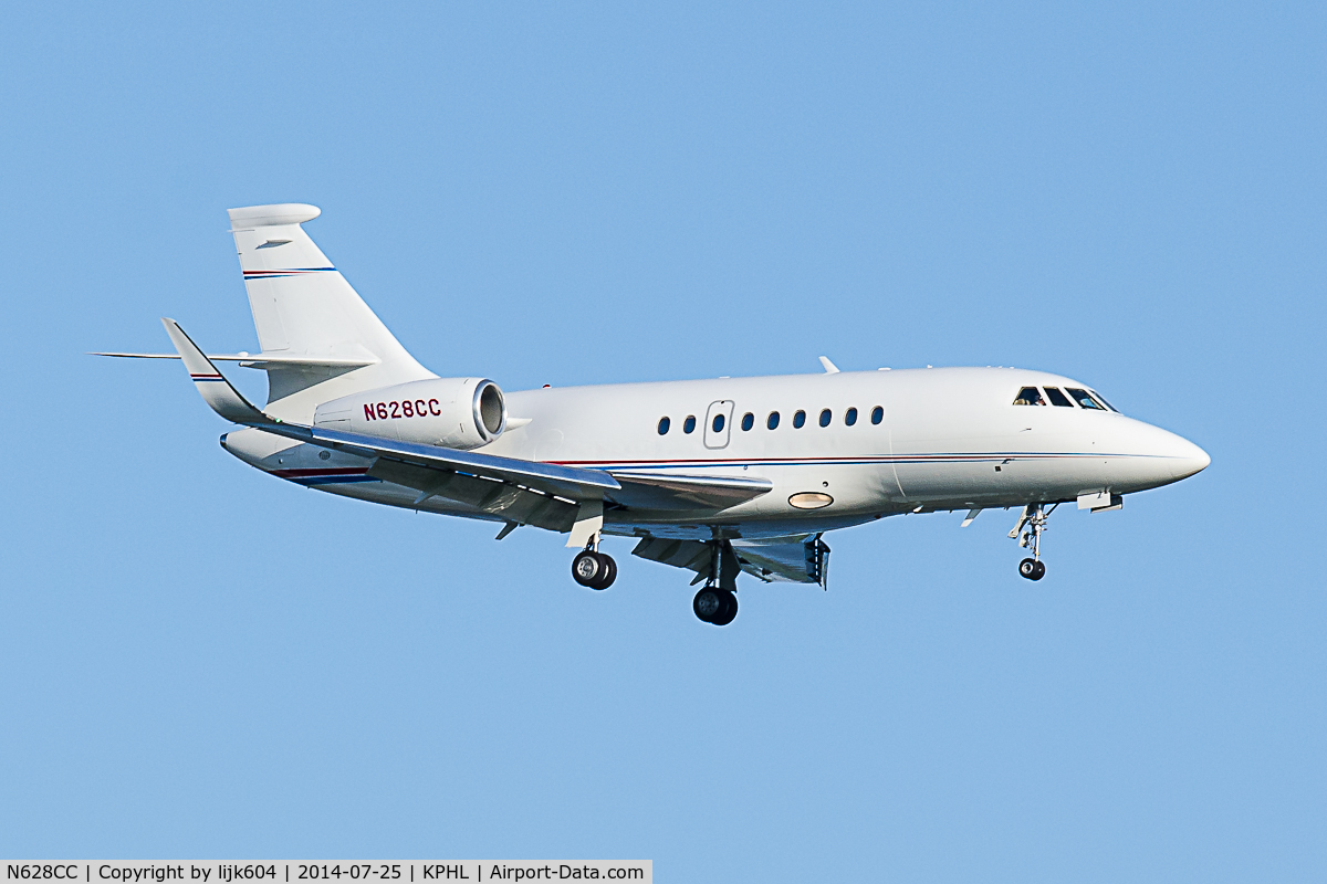 N628CC, 1999 Dassault Falcon 2000 C/N 95, Arriving PHL
