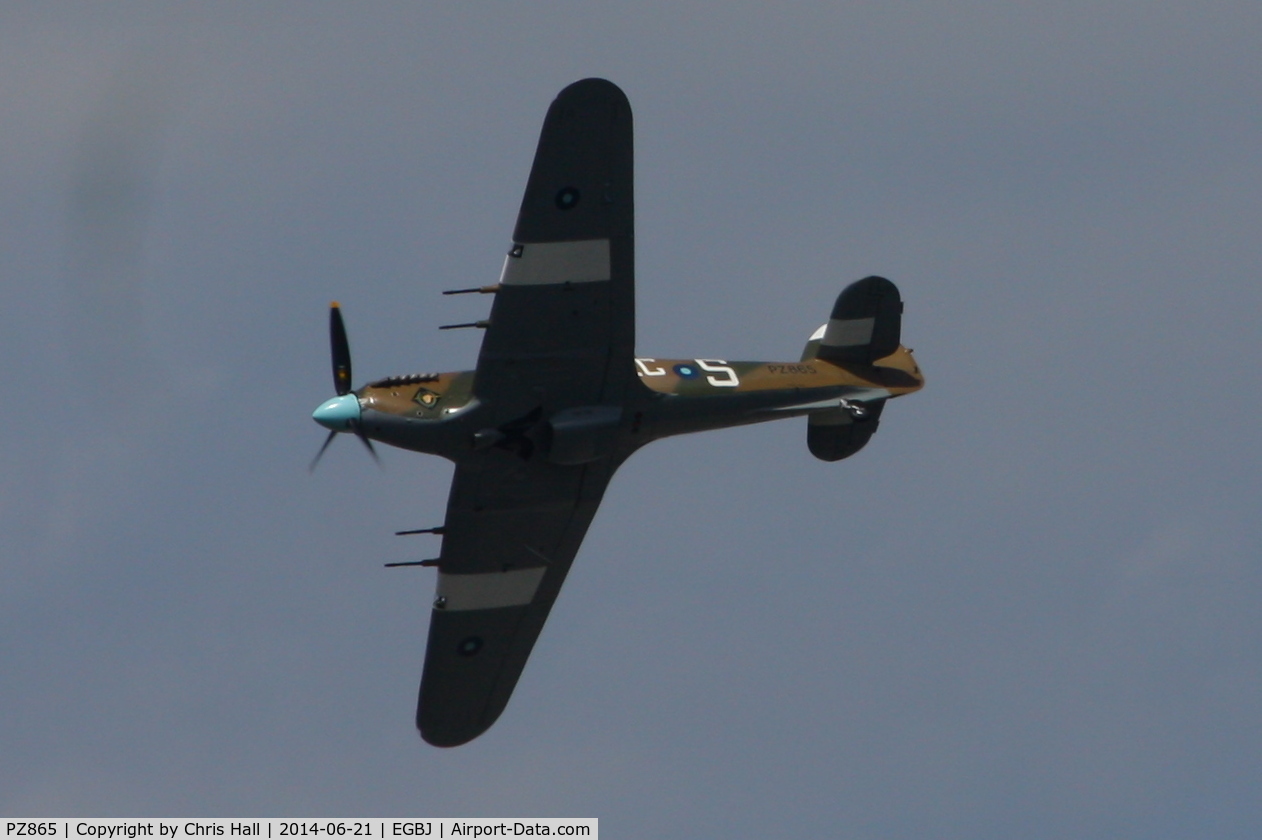 PZ865, 1944 Hawker Hurricane IIC C/N PZ865, performing a display for WWII veterens at Project Propeller 2014