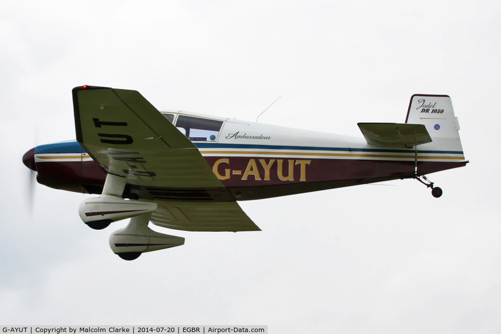 G-AYUT, 1964 SAN Jodel DR-1050 Ambassadeur C/N 479, SAN Jodel DR-1050 Ambassadeur at The Fly-In & Vintage Air Race, The Real Aeroplane Company, Breighton Airfield, July 2014.