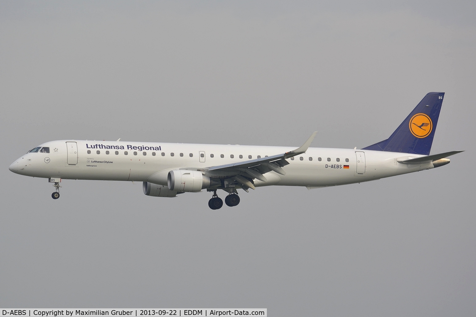 D-AEBS, 2012 Embraer 195LR (ERJ-190-200LR) C/N 19000565, Lufthansa Cityline
