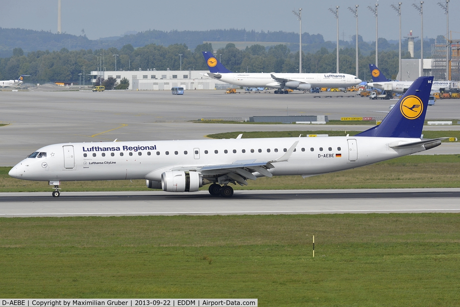 D-AEBE, 2010 Embraer 195LR (ERJ-190-200LR) C/N 19000350, Lufthansa Cityline