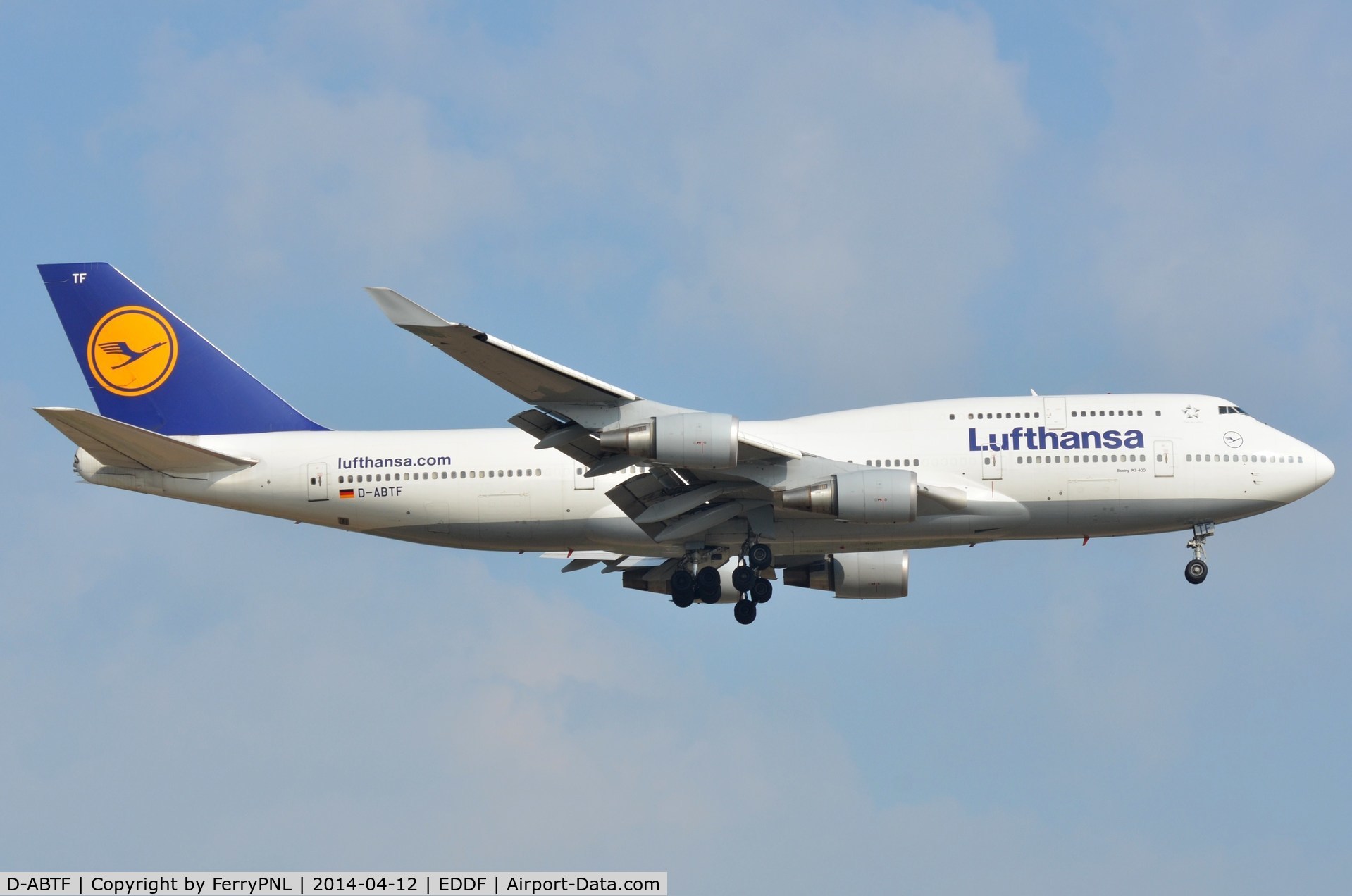 D-ABTF, 1991 Boeing 747-430M C/N 24967, Lufthansa B744 returning to base.