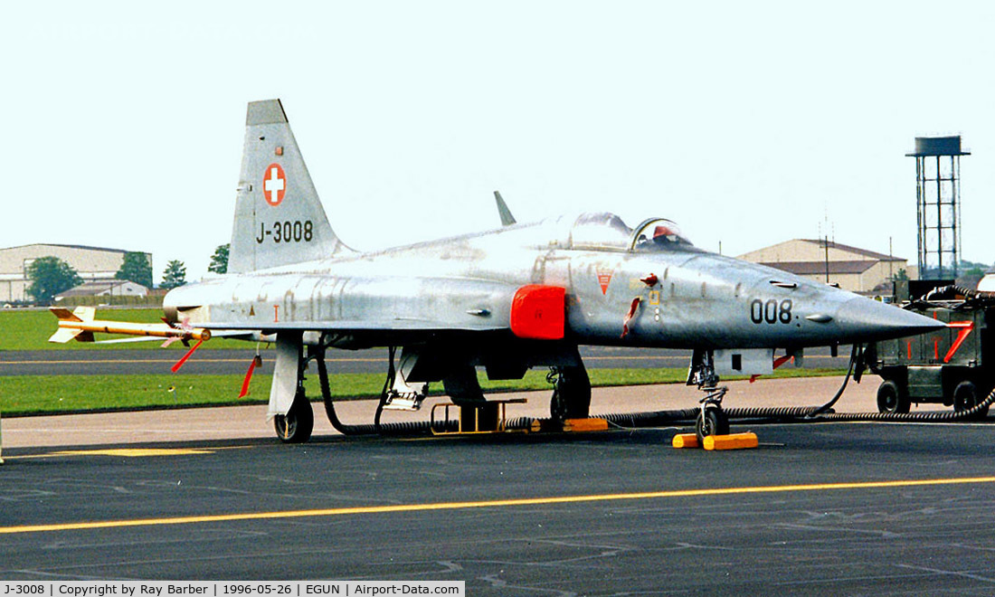 J-3008, 1976 Northrop F-5E Tiger II C/N L.1008, Northrop F-5E Tiger II [L1008] (Swiss Air Force) RAF Mildenhall~G 26/05/1996