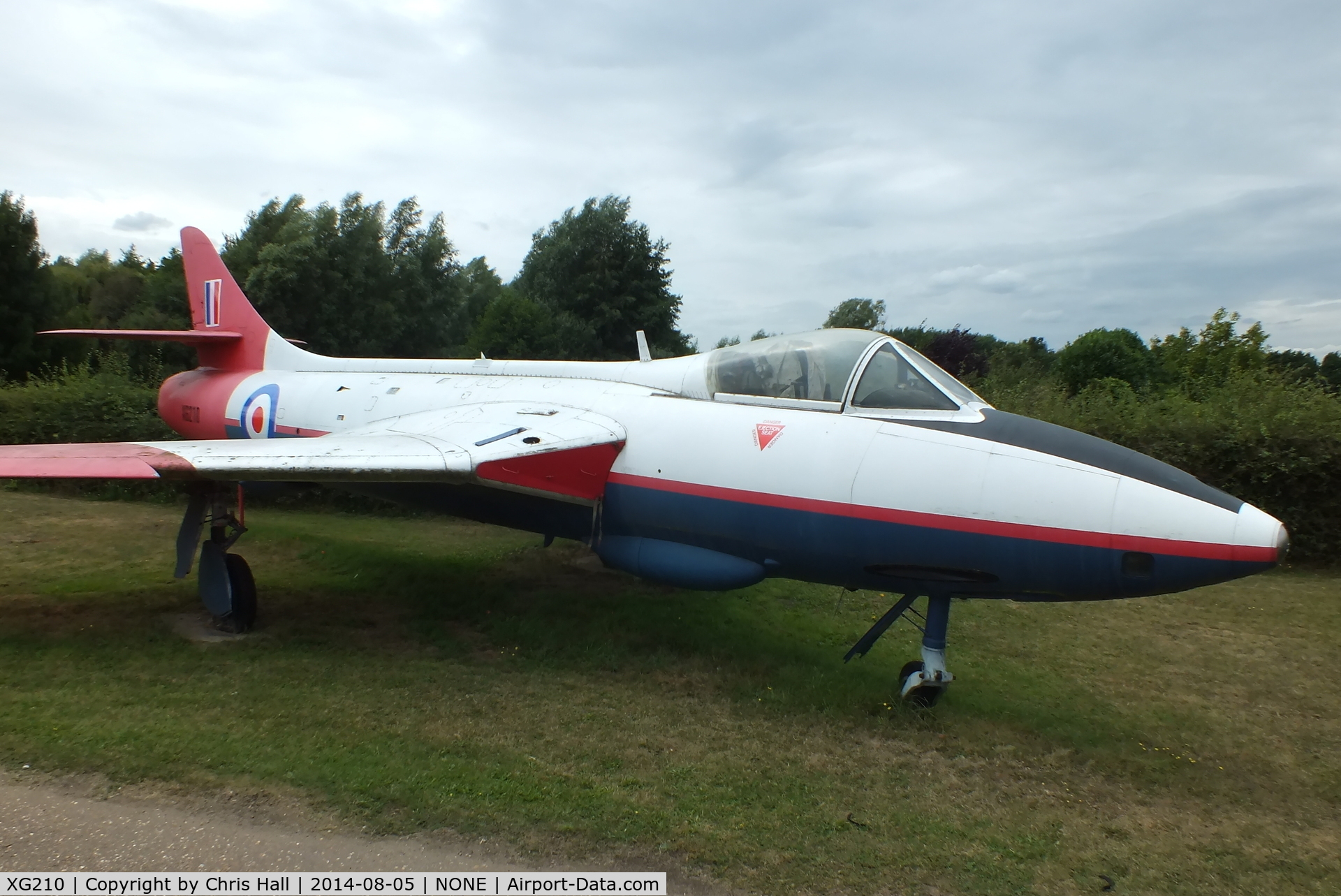 XG210, Hawker Hunter F.6 C/N 41H-680035, Composite Hunter made from the fuselage of XG210 and wings from XL572 and XL623, located at Beck Row, Suffolk