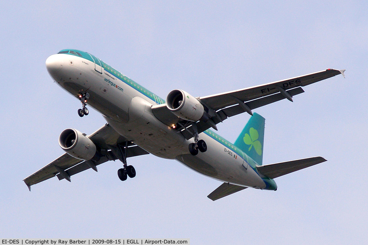 EI-DES, 2005 Airbus A320-214 C/N 2635, Airbus A320-214 [2635] (Aer Lingus) Home~G 15/08/2009. On approach 27R.