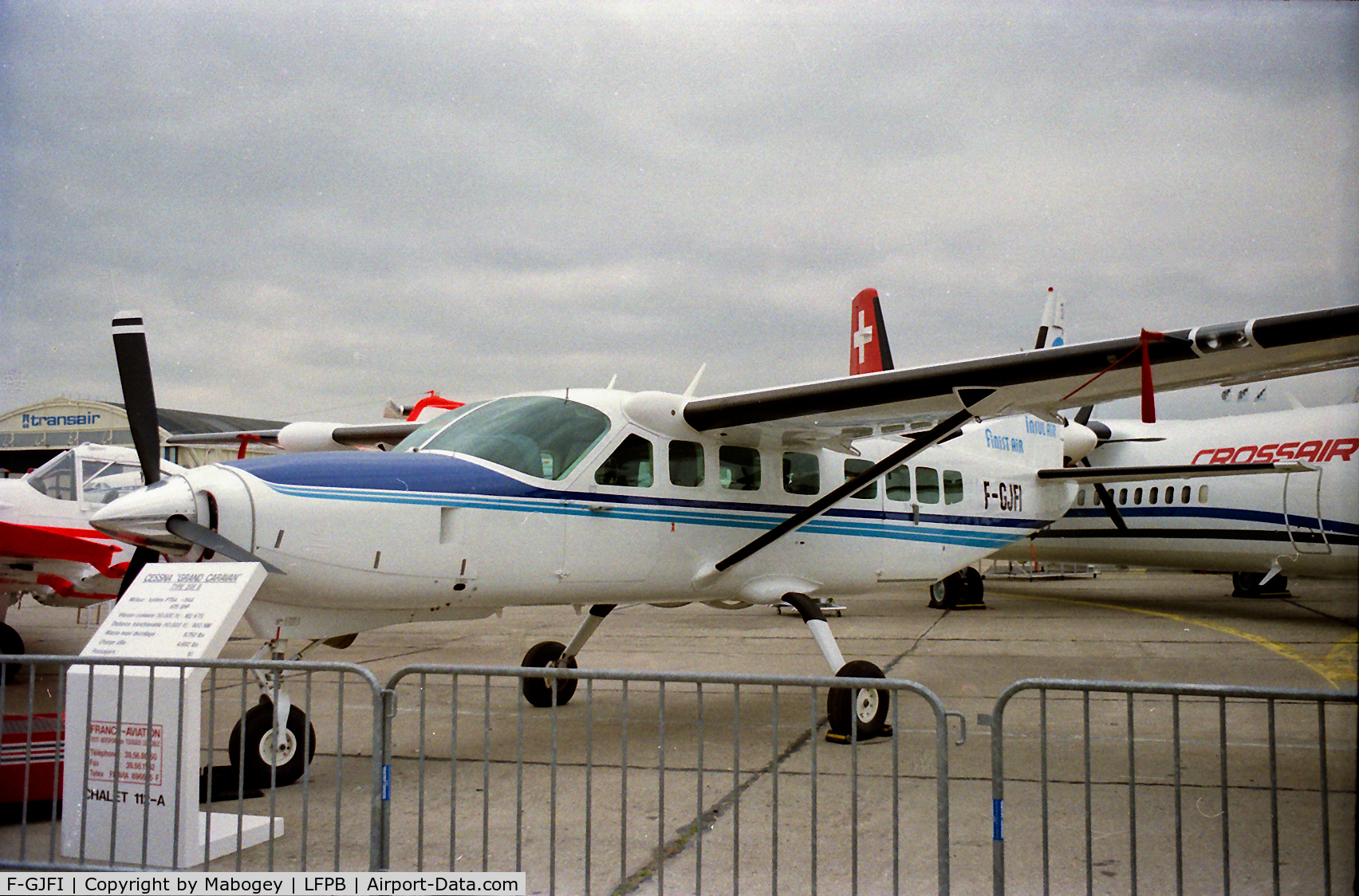 F-GJFI, 1990 Cessna 208B Grand Caravan C/N 208B-0230, @ Le Bourget 1991.