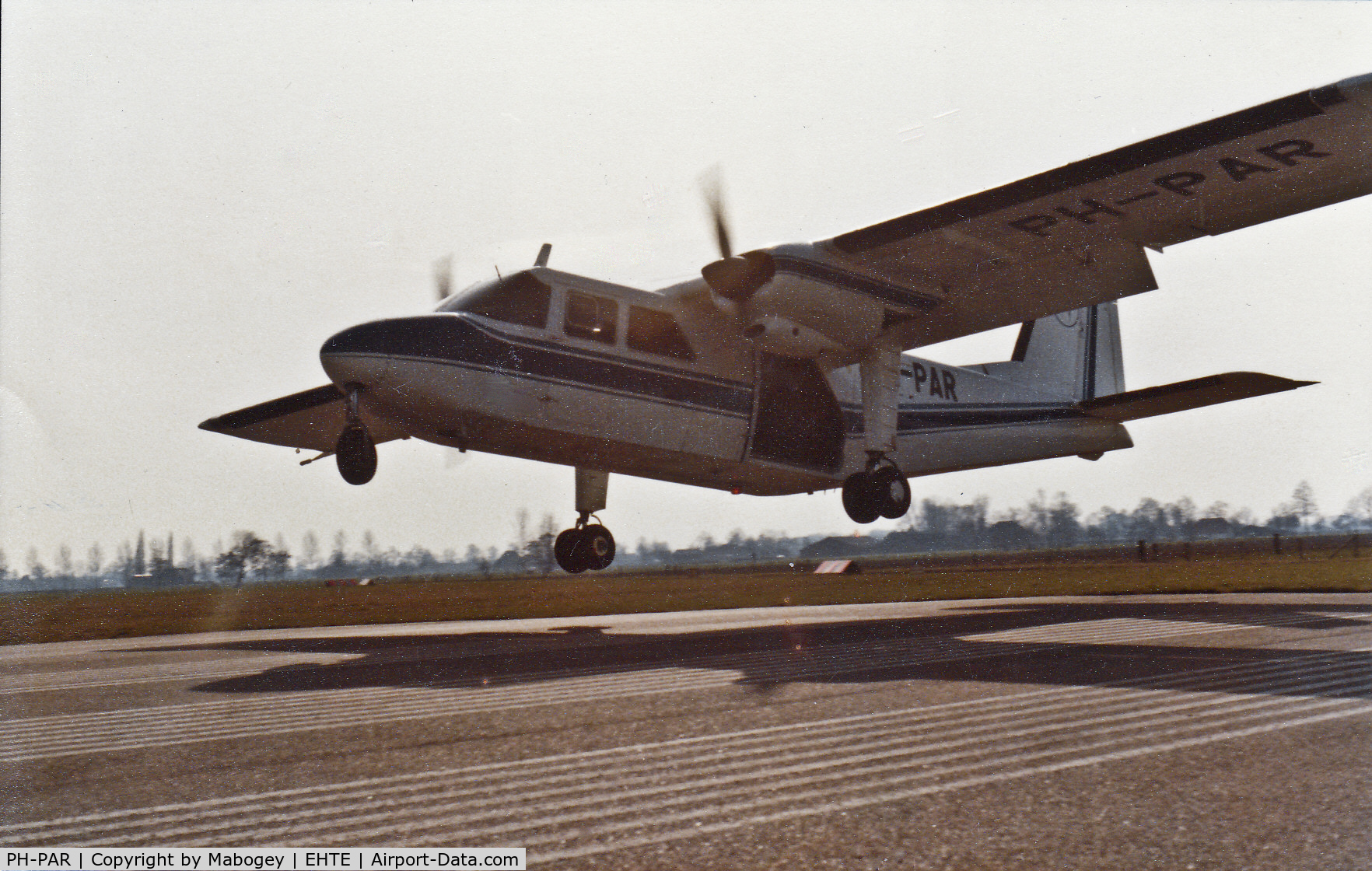 PH-PAR, 1971 Britten-Norman BN-2A-26 Islander C/N 206, 80's, landing @ Teuge.