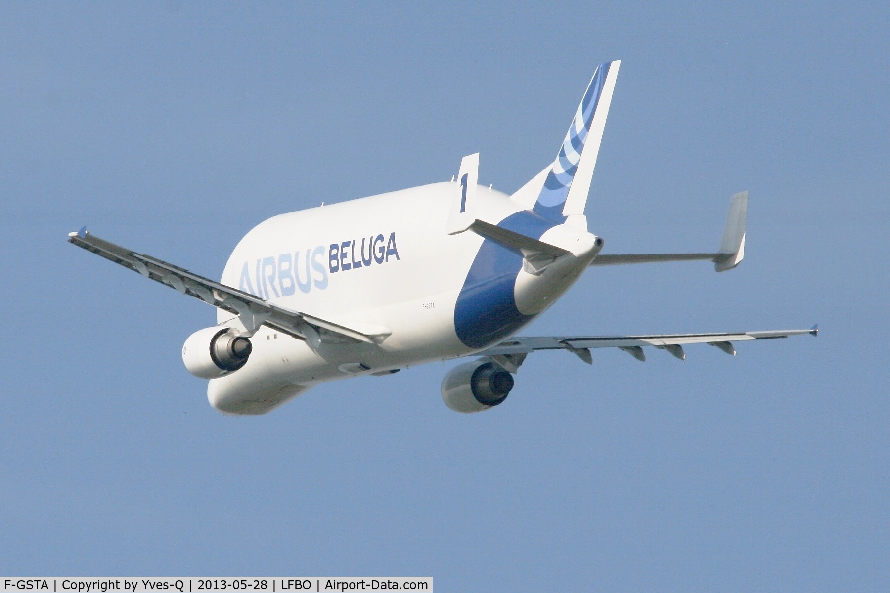F-GSTA, 1994 Airbus A300B4-608ST Super Transporter C/N 655, Airbus A300-605ST Beluga, Take-off Rwy 32L, Toulouse Blagnac Airport (LFBO-TLS)