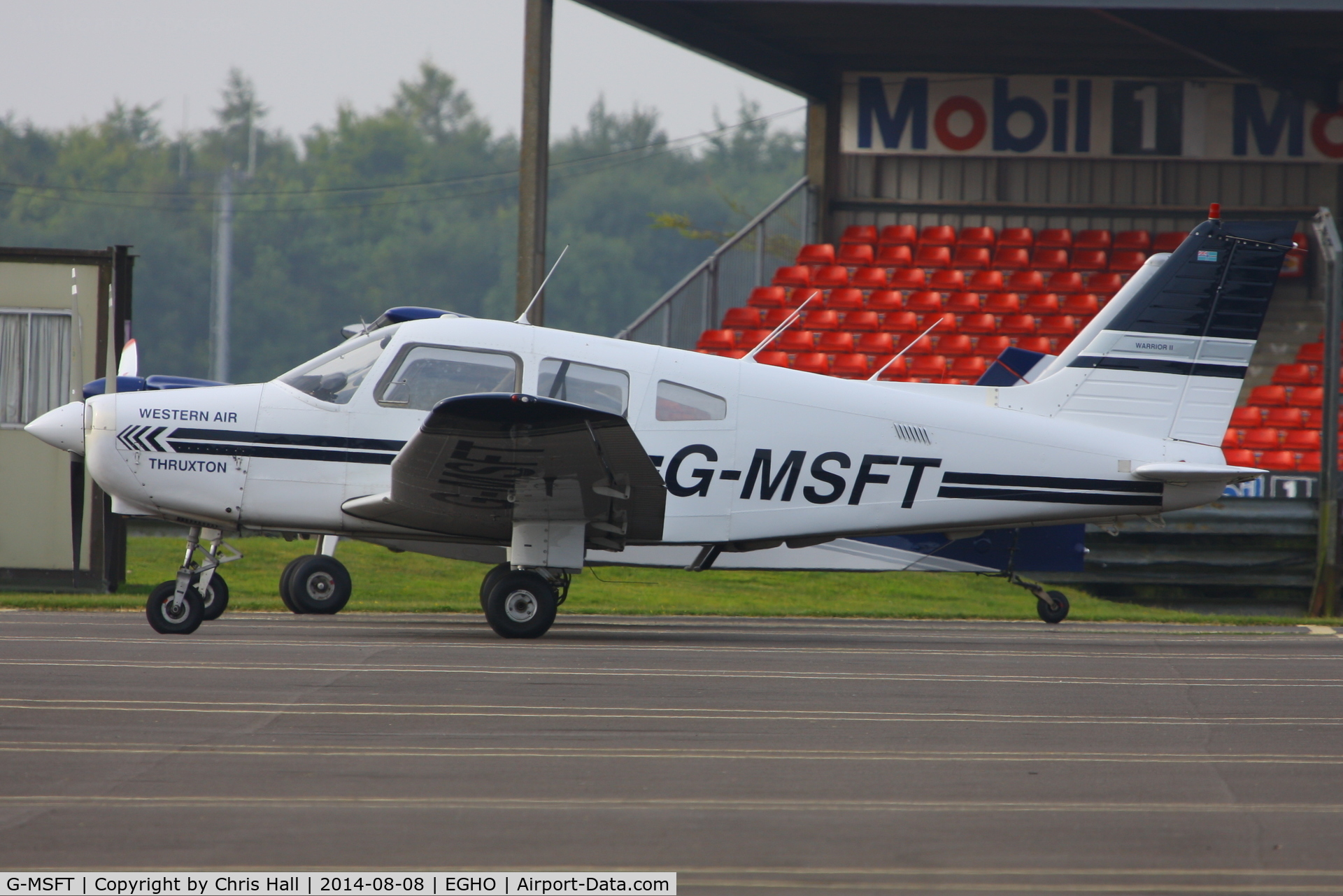 G-MSFT, 1984 Piper PA-28-161 Cherokee Warrior II C/N 28-8416093, at Thruxton Aerodrome