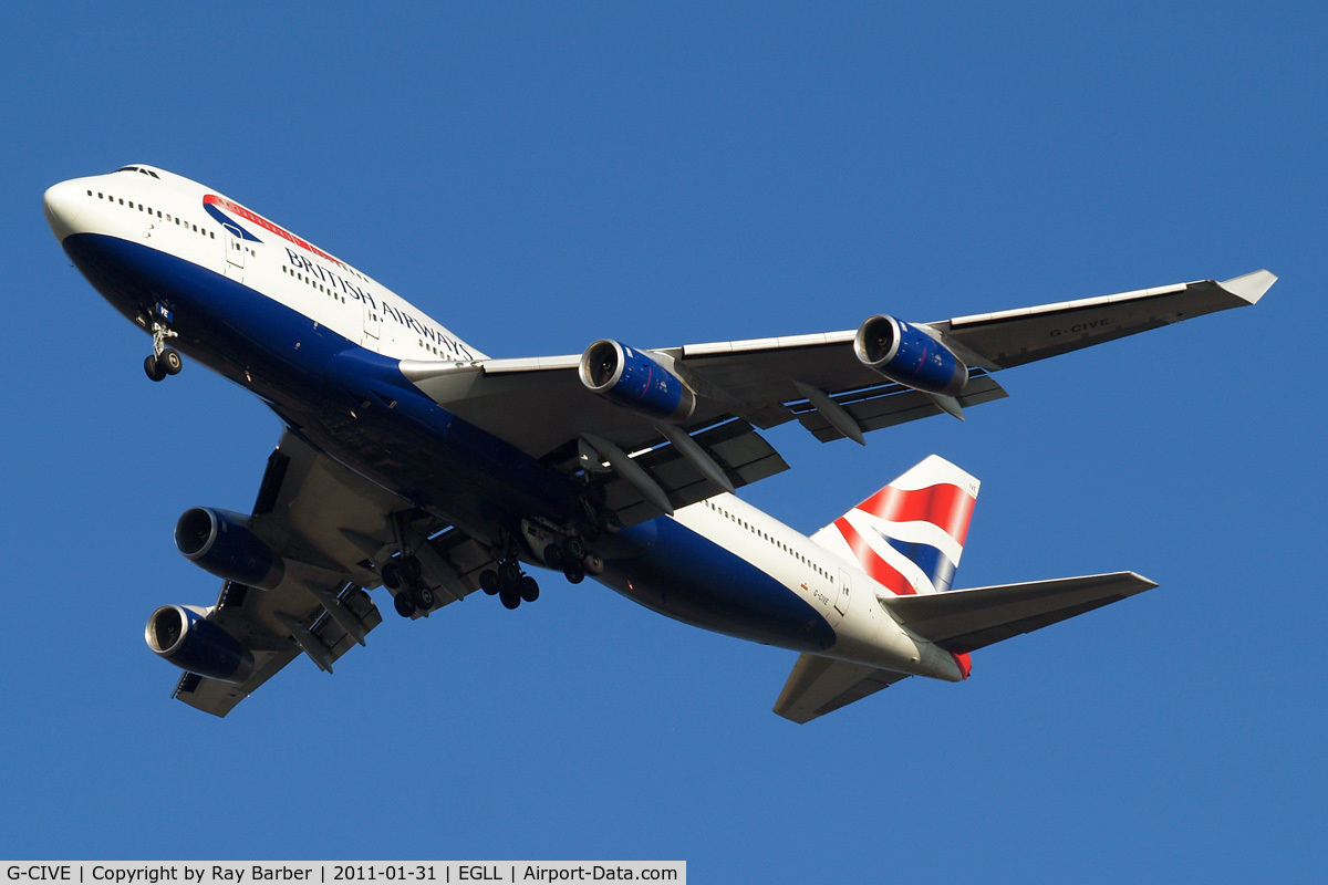 G-CIVE, 1994 Boeing 747-436 C/N 27350, Boeing 747-436 [27350] (British Airways) Home~G 31/01/2011. On approach 27R.