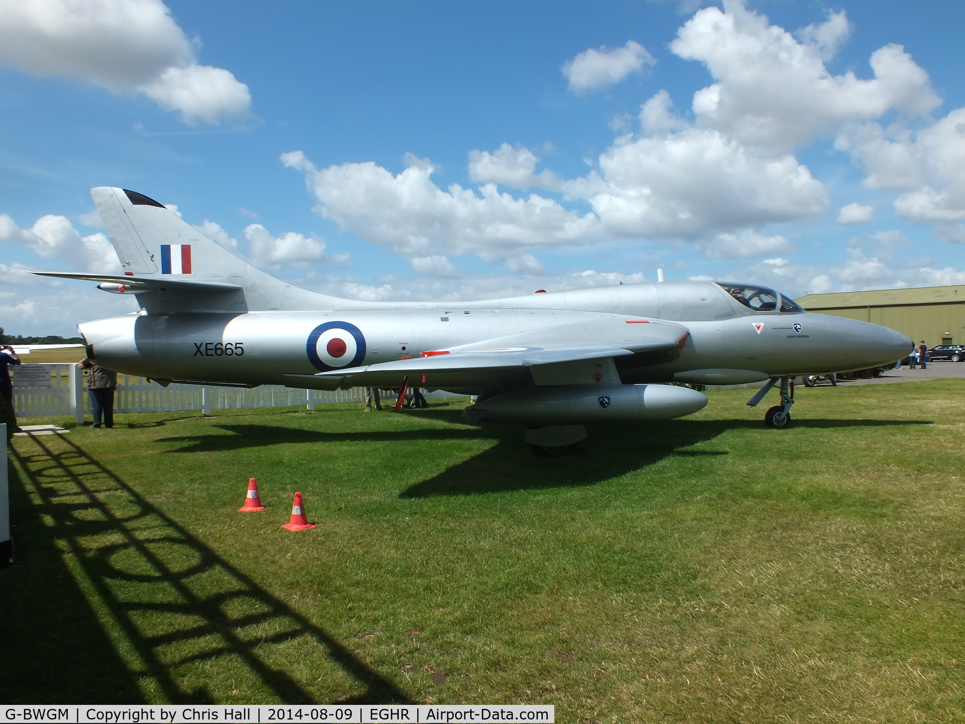 G-BWGM, 1955 Hawker Hunter T.8C C/N HABL-003008, at Goodwood airfield