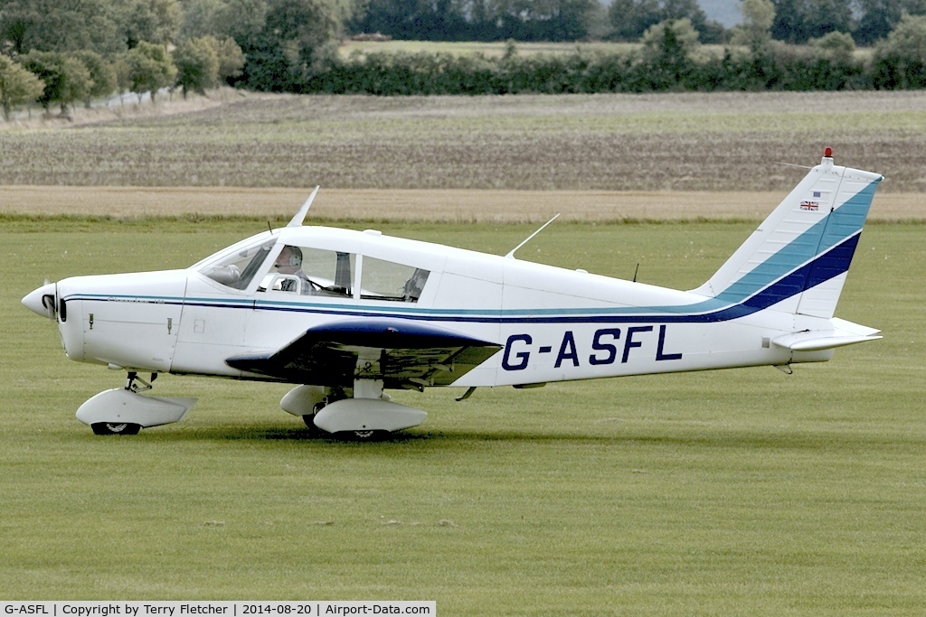 G-ASFL, 1963 Piper PA-28-180 Cherokee C/N 28-1170, Visitor to the 2014 Midland Spirit Fly-In at Bidford Gliding Centre