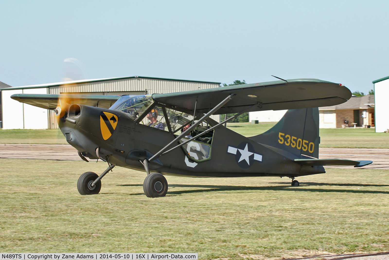 N489TS, 1946 Stinson L-5G Sentinel C/N 76-4629, At the Propwash Party Fly-in 2014