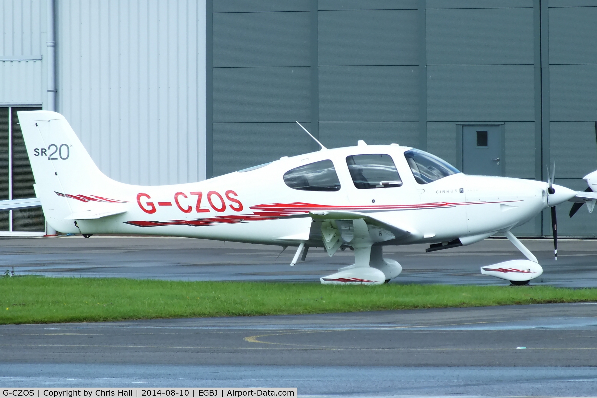 G-CZOS, 2010 Cirrus SR20S C/N 2038, parked at Staverton