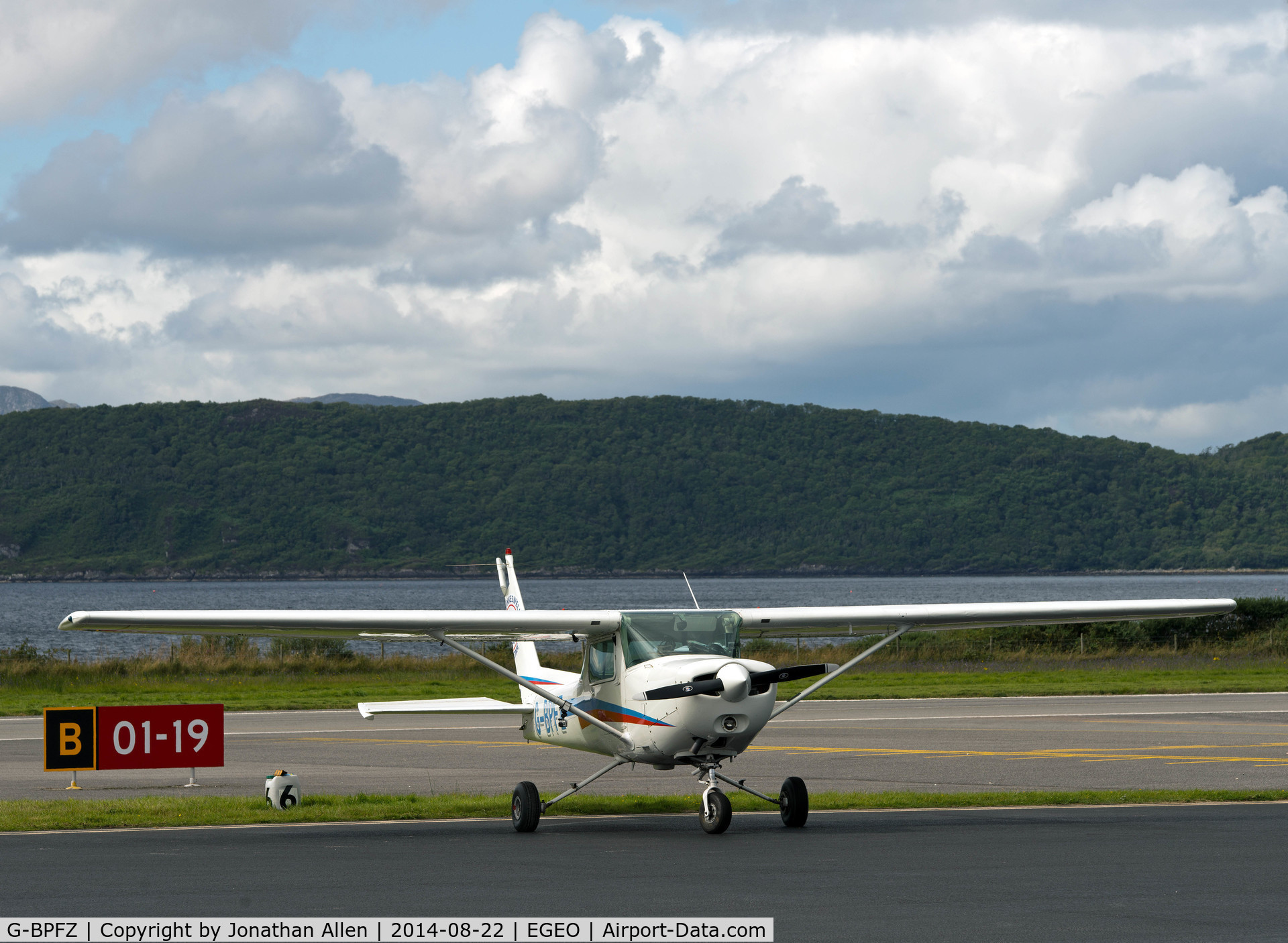 G-BPFZ, 1983 Cessna 152 C/N 152-85741, In the parking area, Oban Airport.