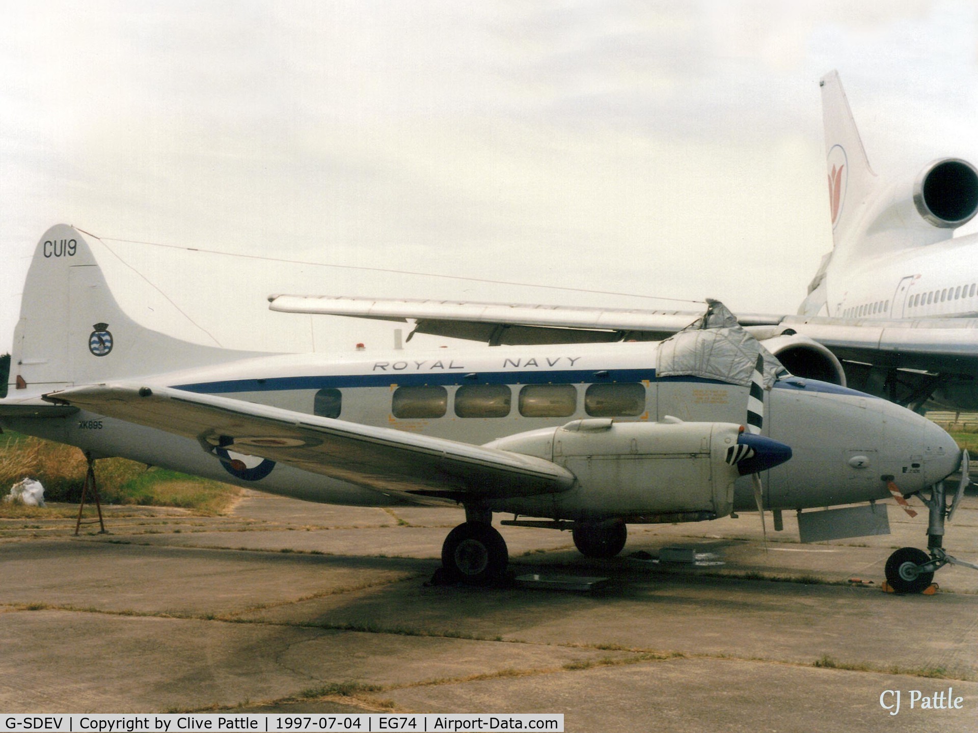 G-SDEV, 1956 De Havilland DH-104 Dove 6 C/N 04472, Parked up at Bruntingthorpe in July 1997