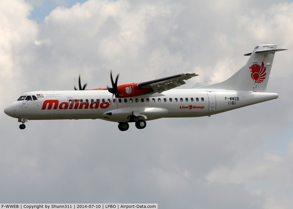 F-WWEB, 2014 ATR 72-600 C/N 1161, C/n 1161 - To be 9M-LMP