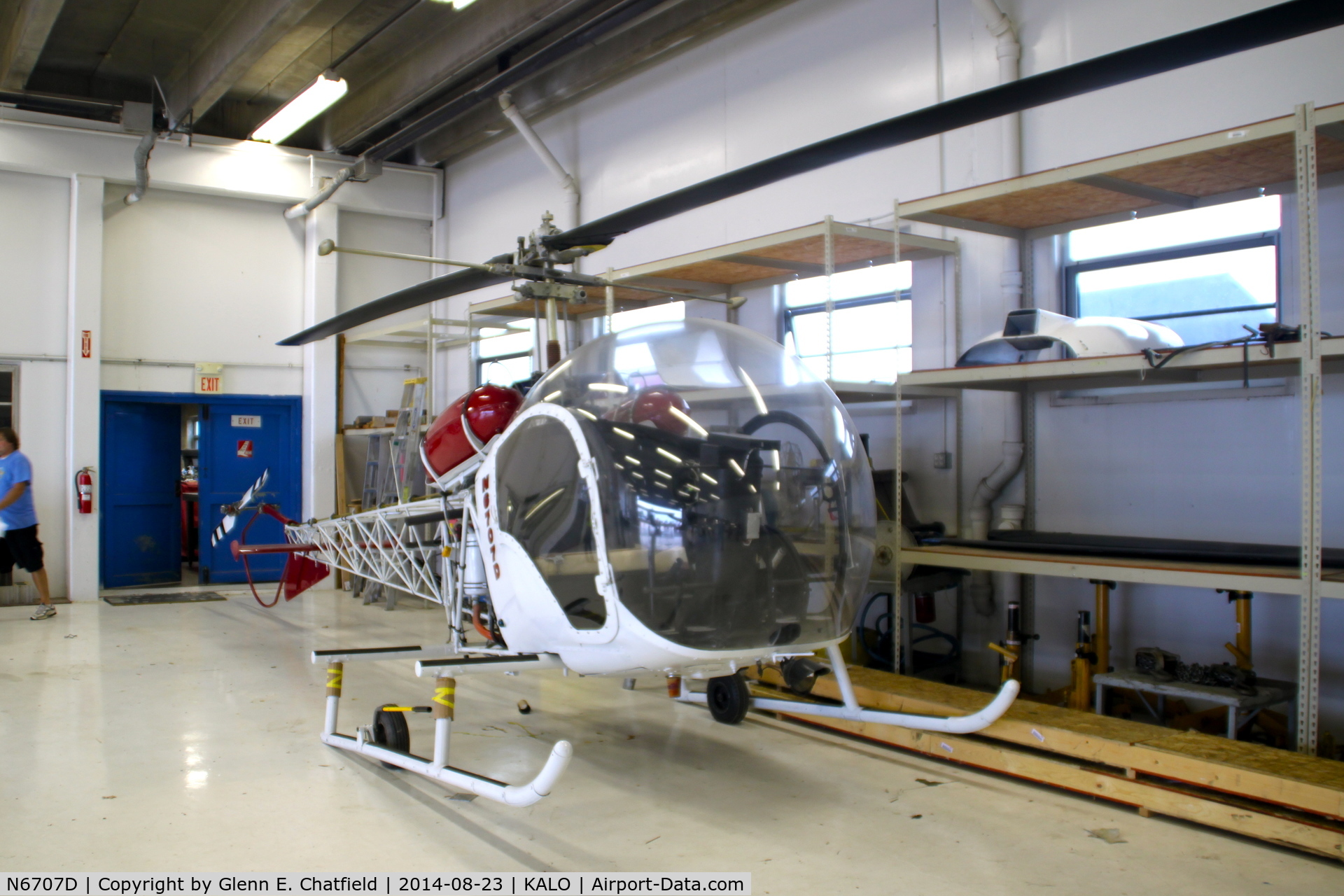 N6707D, 1958 Bell 47G-2 C/N 2187, Found in a hangar