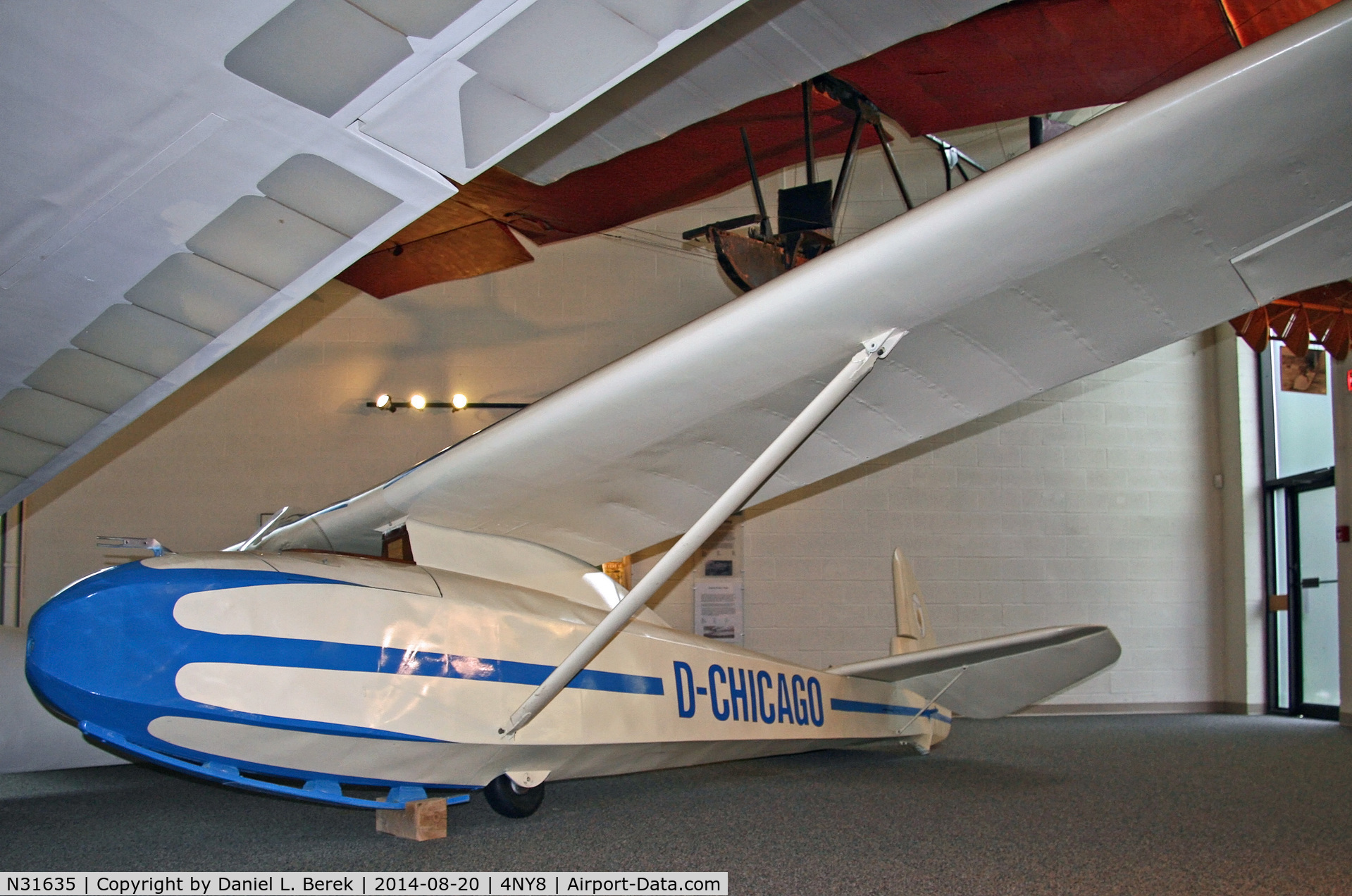 N31635, 1945 Schempp-Hirth Goppingen Go 1 Wolf C/N CPS1, This classic sailplane is now preserved at the National Soaring Museum.