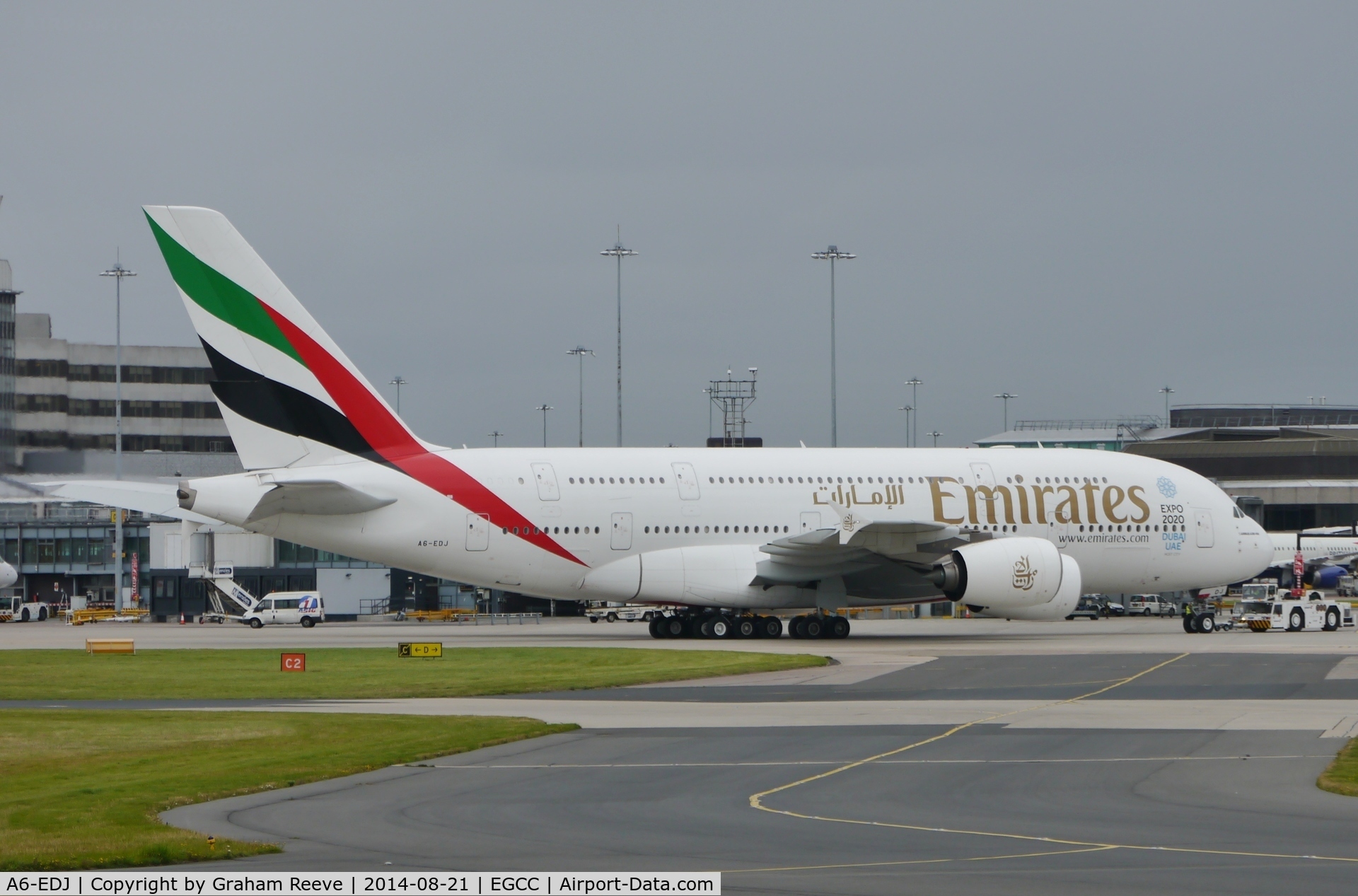 A6-EDJ, 2006 Airbus A380-861 C/N 009, Being pushed back ready for departure.