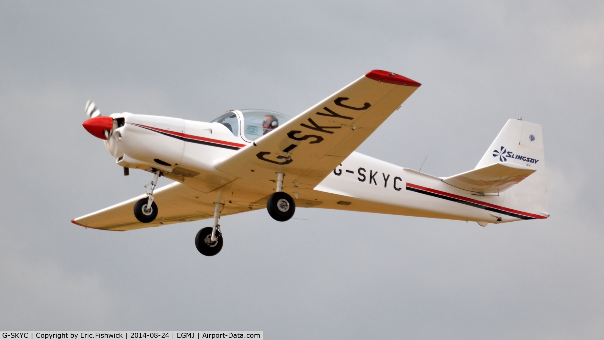 G-SKYC, 1984 Slingsby T-67M Firefly C/N 2009, 43. G-SKYC in display mode at a superb Little Gransden Air & Car Show, Aug. 2014.