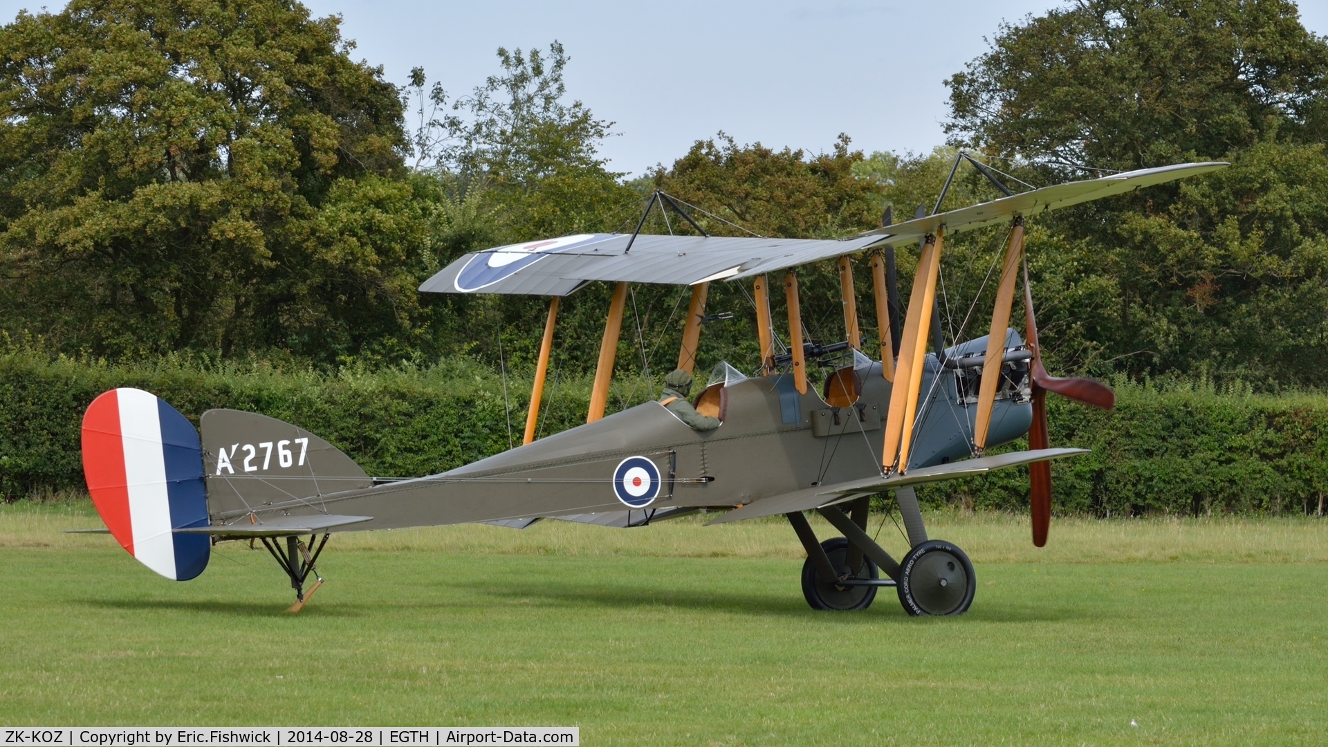 ZK-KOZ, 2014 Royal Aircraft Factory BE-2e Replica C/N 752, 2. ZK-KOZ (A'2767) preparing to depart The Shuttleworth Collection.