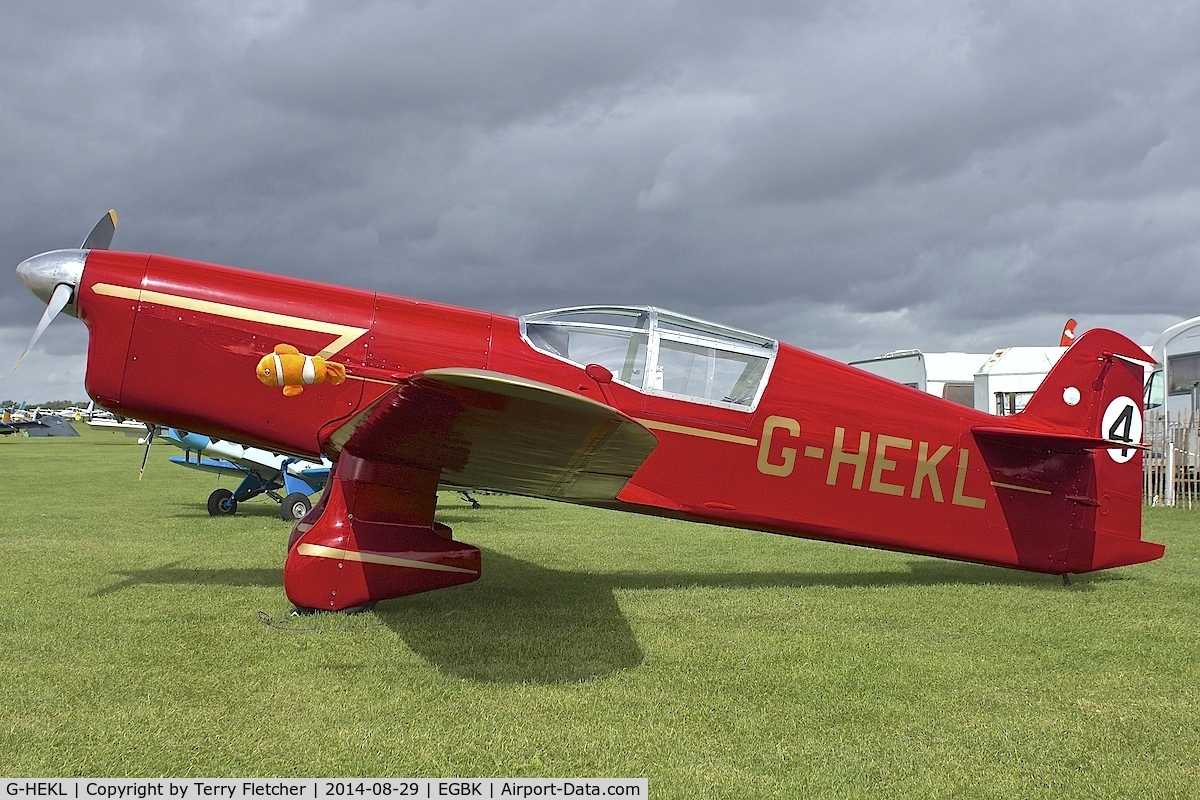 G-HEKL, 2008 Percival Mew Gull replica C/N PFA 013-14759, Displayed at 2014 LAA Rally at Sywell