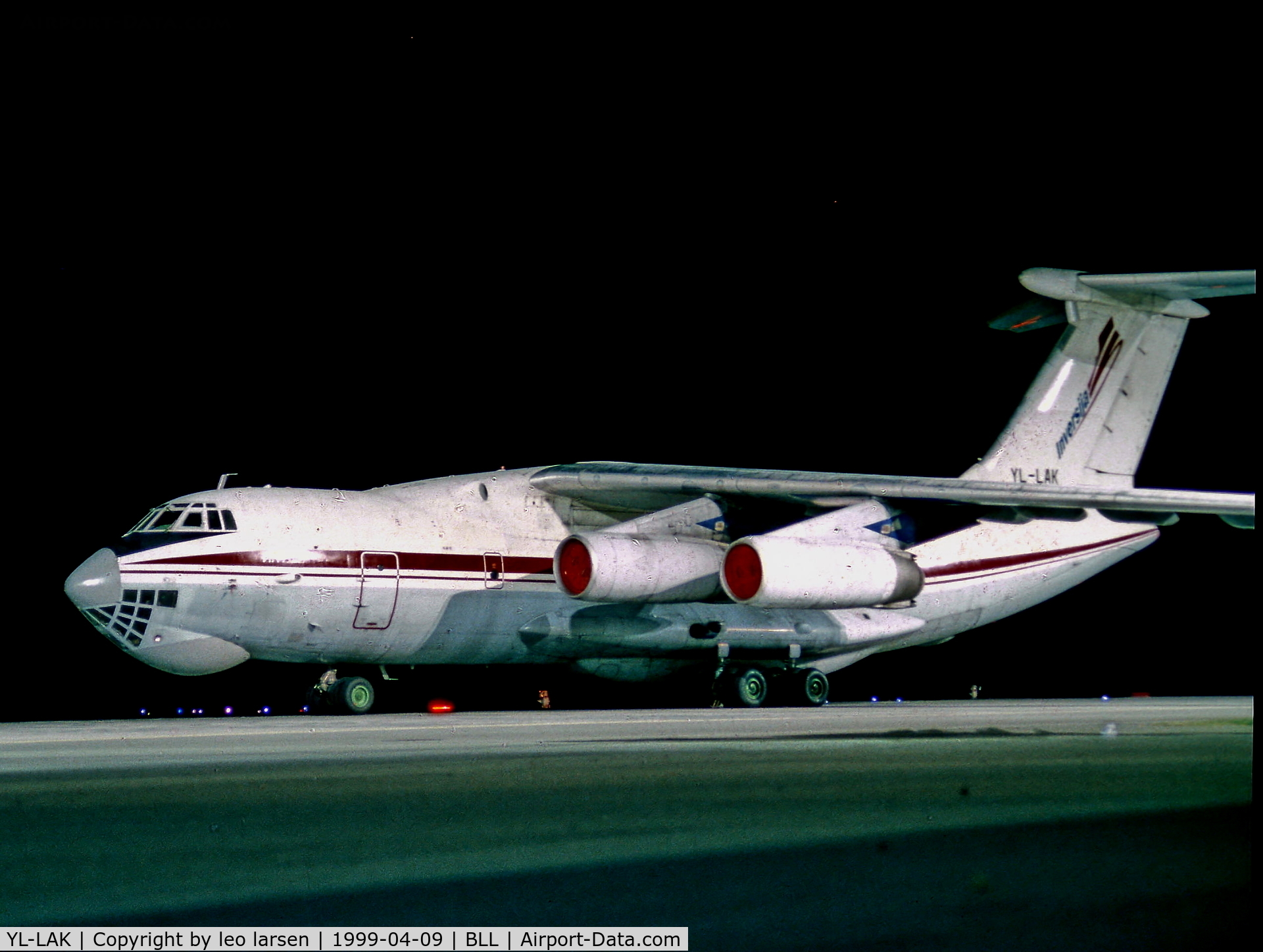 YL-LAK, 1983 Ilyushin Il-76T C/N 0003424707, Billund Denmark 9.4.99