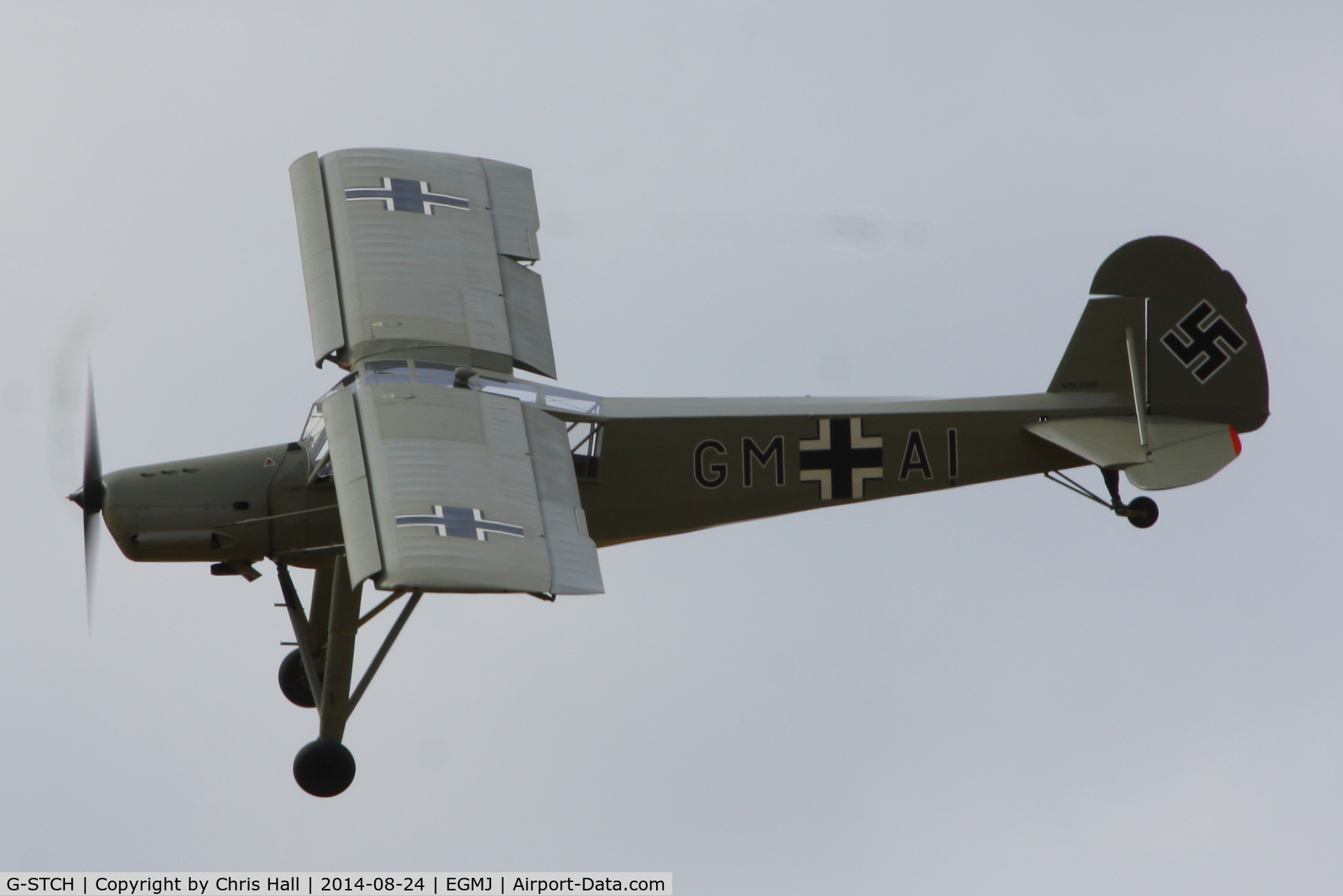 G-STCH, 1942 Fieseler Fi-156A-1 Storch C/N 2088, at the Little Gransden Airshow 2014