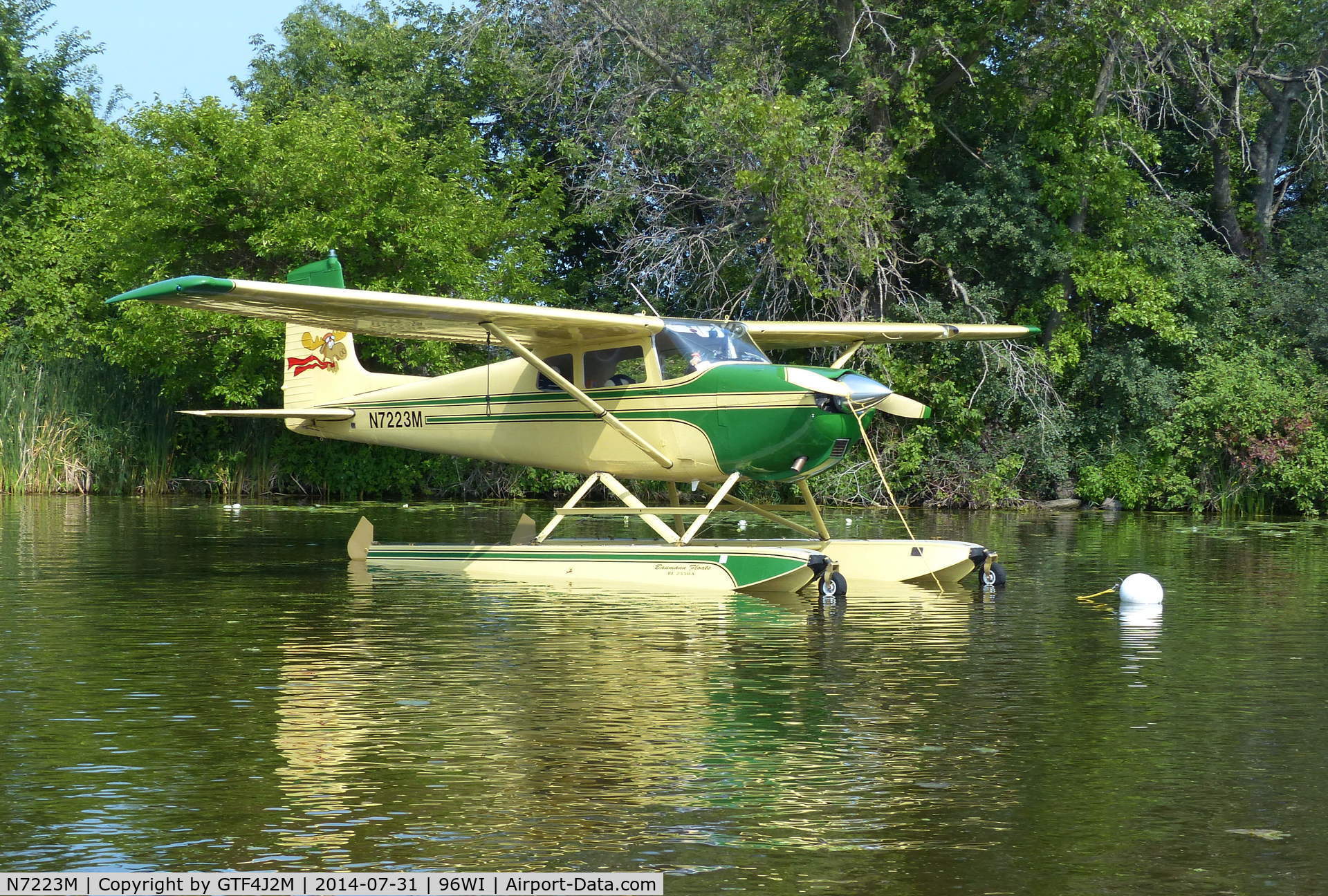 N7223M, 1958 Cessna 175 Skylark C/N 55523, N7223M at Lake Winnebago, AirVenture 2014