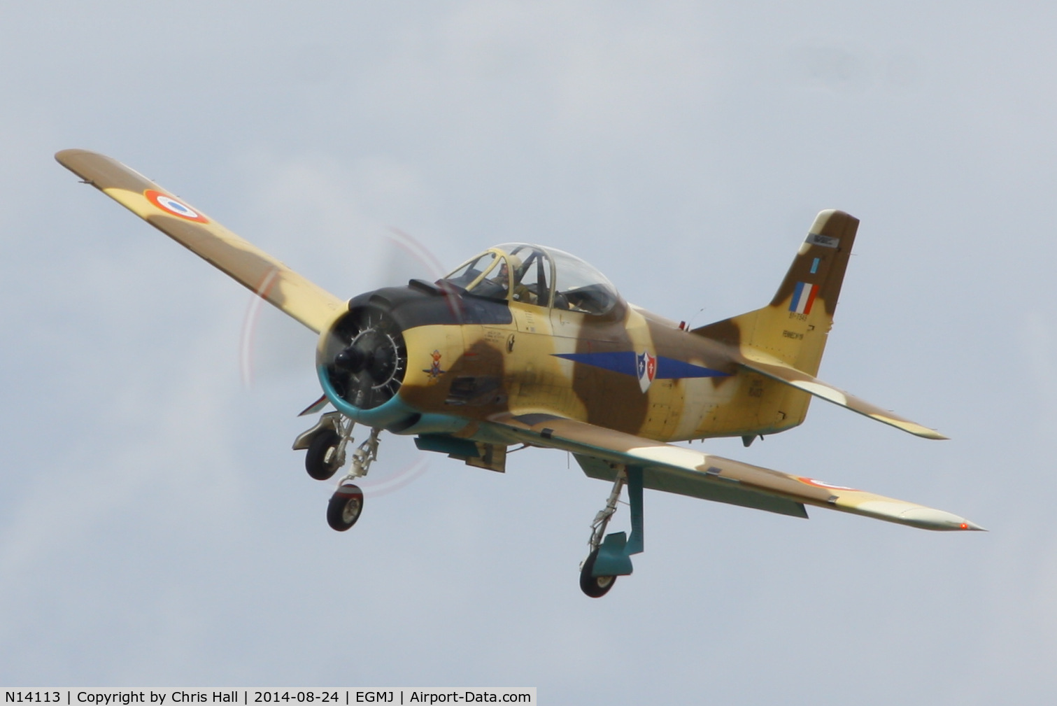 N14113, 1951 North American T-28A Fennec C/N 81-1, at the Little Gransden Airshow 2014