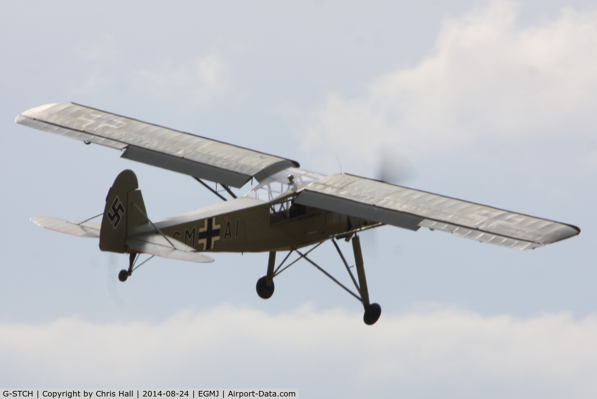 G-STCH, 1942 Fieseler Fi-156A-1 Storch C/N 2088, at the Little Gransden Airshow 2014