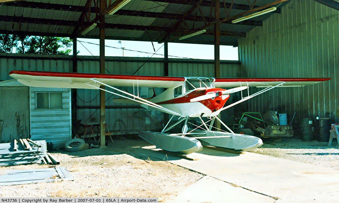 N43736, 1946 Taylorcraft BC12-D C/N 7395, Taylorcraft BC-12D [7395] Belle Chasse-Southern Seaplane Airport~N 11/10/2000