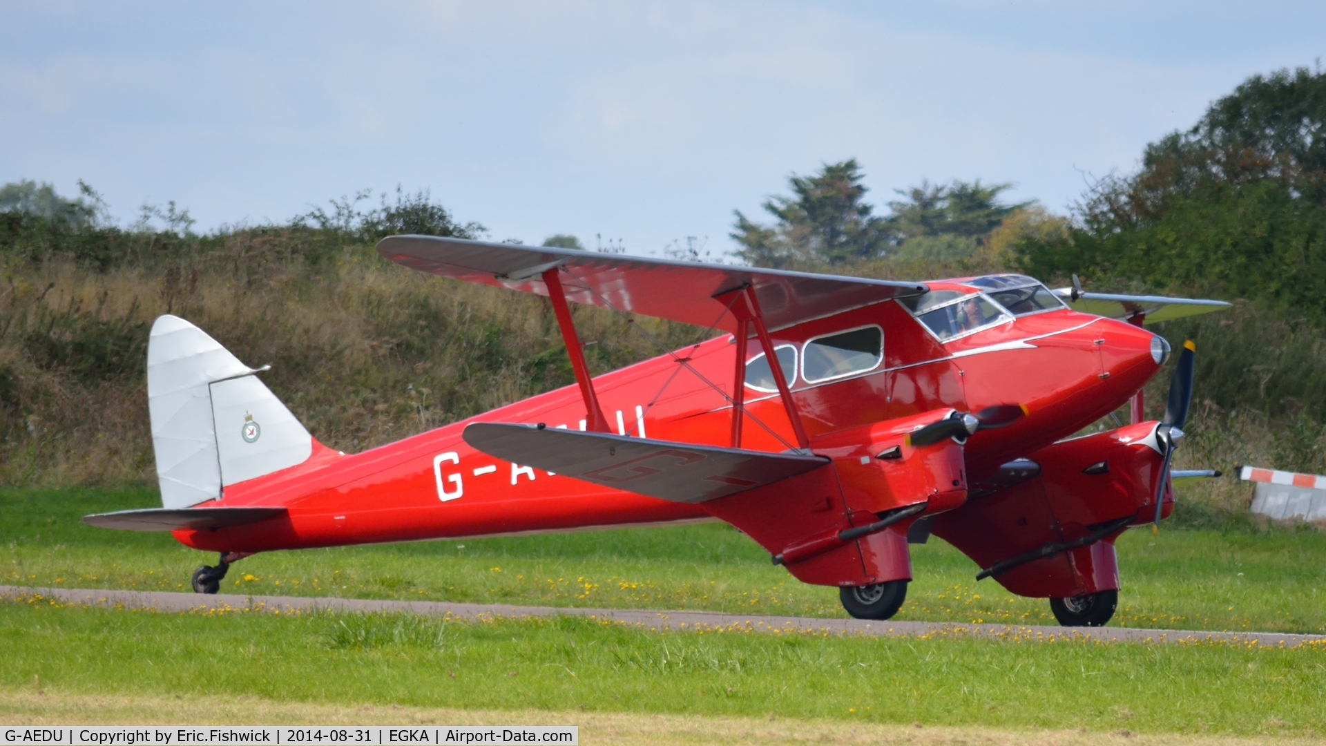 G-AEDU, 1937 De Havilland DH-90A Dragonfly C/N 7526, 2. G-AEDU at the superb 25th Anniversary RAFA Shoreham Airshow