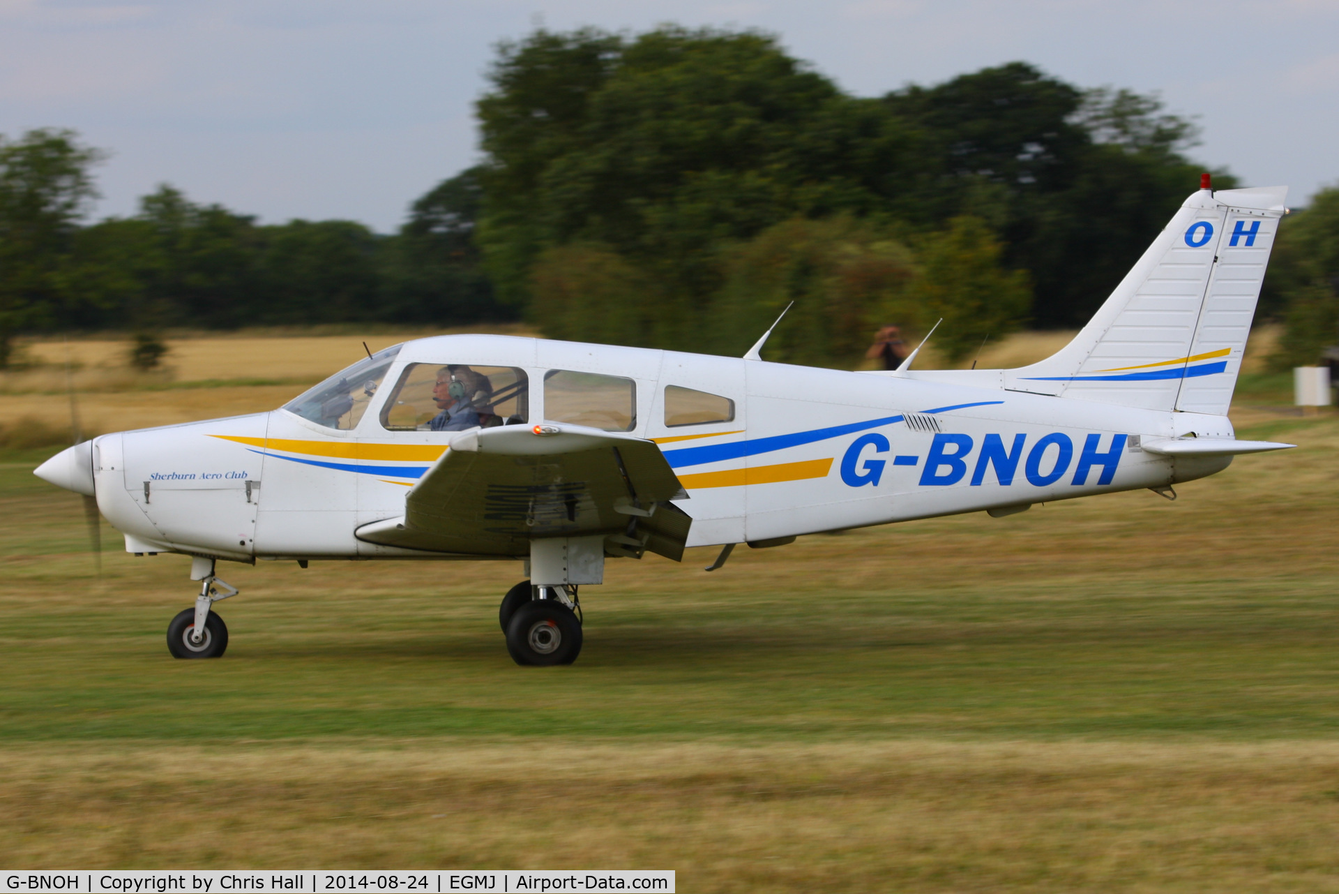 G-BNOH, 1987 Piper PA-28-161 Cherokee Warrior II C/N 2816016, at the Little Gransden Airshow 2014
