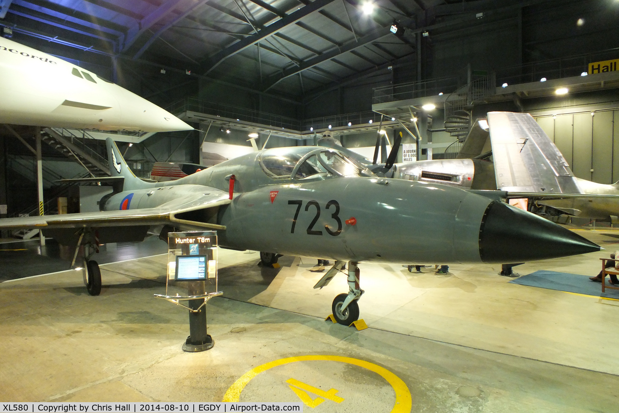 XL580, 1958 Hawker Hunter T.8M C/N 41H-693730, at the FAA Museum, Yeovilton