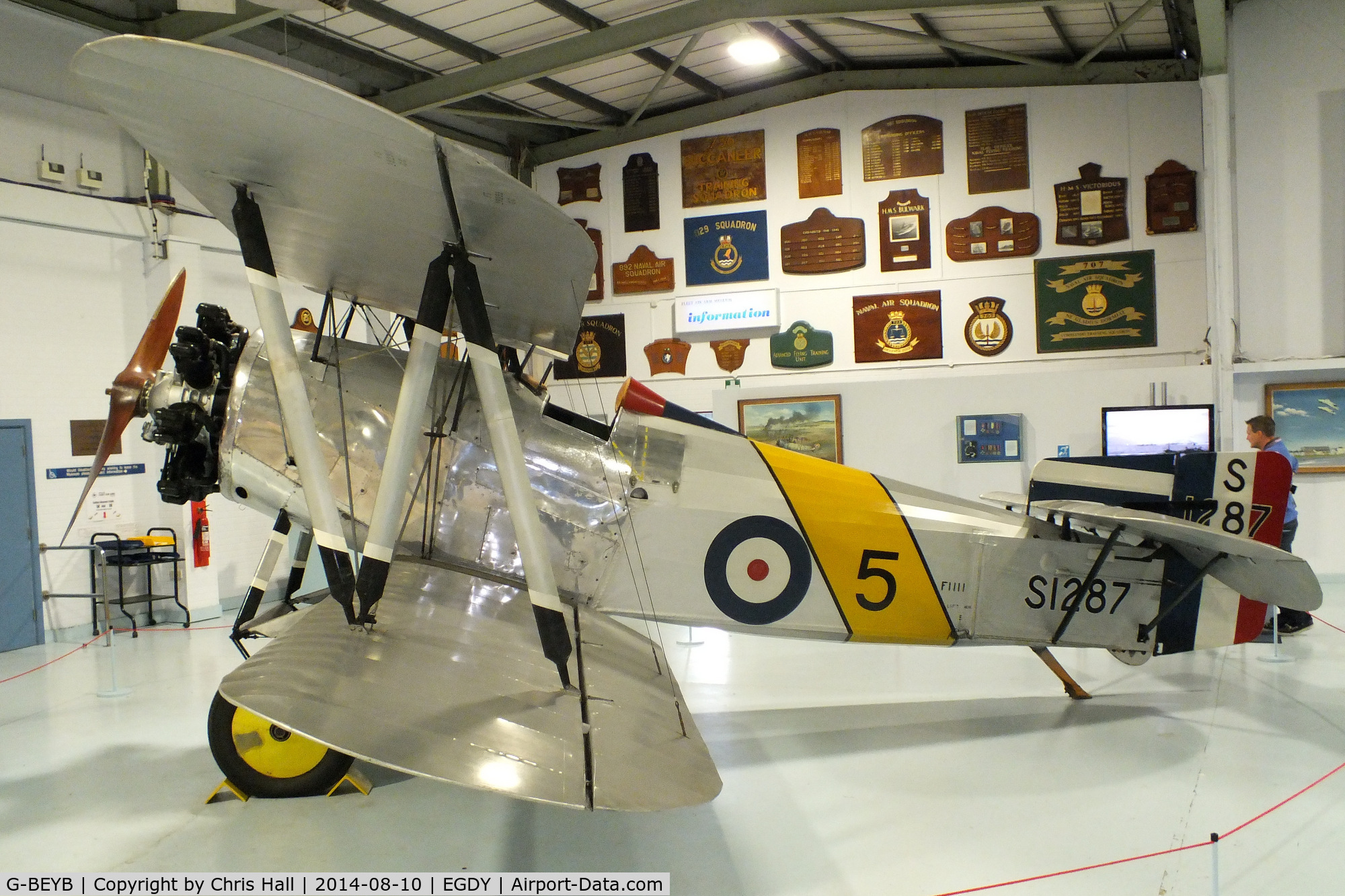 G-BEYB, 1979 Fairey Flycatcher (Westward Airways Ltd replica) C/N WA3, at the FAA Museum, Yeovilton