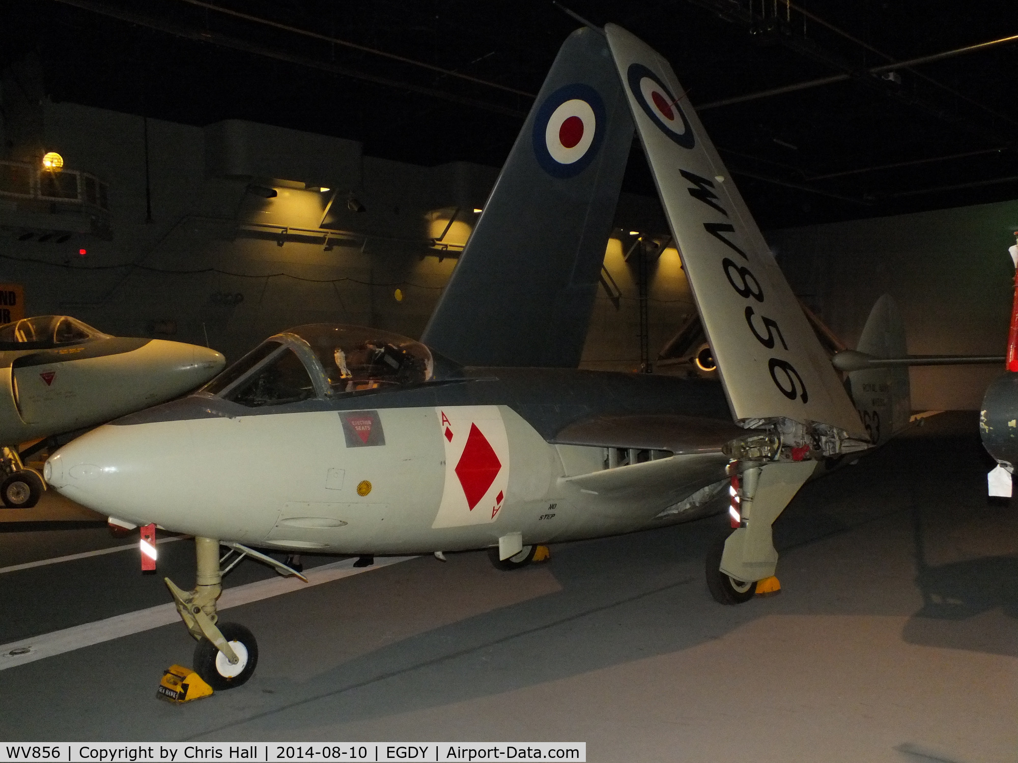 WV856, 1954 Hawker Sea Hawk FGA.6 C/N 6101, at the FAA Museum, Yeovilton