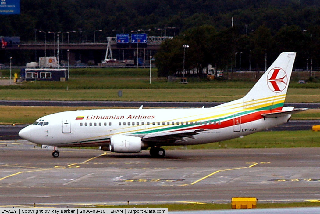 LY-AZY, 1993 Boeing 737-548 C/N 26287, Boeing 737-548 [26287] (Lithuanian Airlines) Amsterdam-Schiphol~PH 10/08/2006