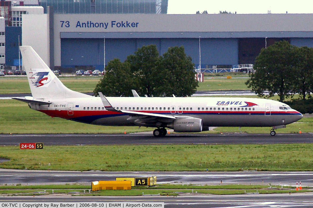 OK-TVC, 2001 Boeing 737-86Q C/N 30278, Boeing 737-86Q [30278] (Travel Service Airlines) Amsterdam-Schiphol~PH 10/08/2006