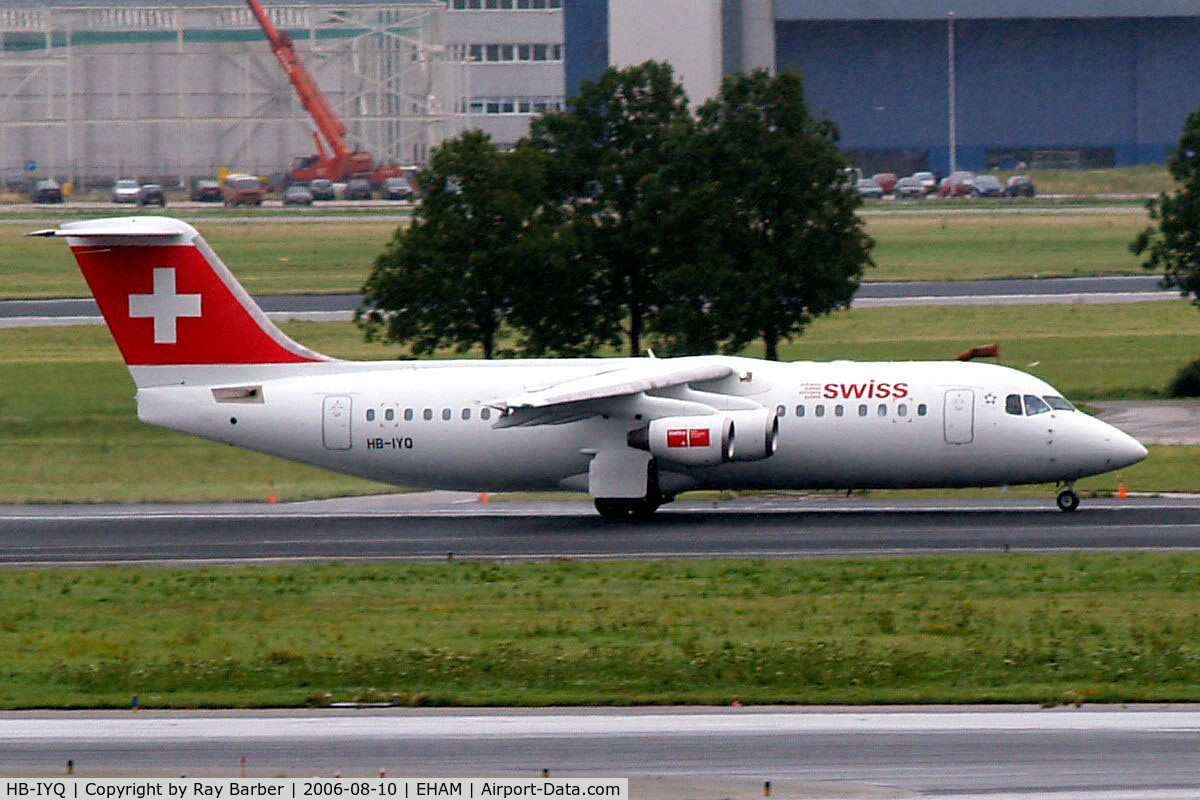 HB-IYQ, 2001 British Aerospace Avro 146-RJ100 C/N E3384, British Aerospace BAe 146-RJ100 [E3384] (Swiss European Air LInes) Amsterdam-Schiphol~PH 10/08/2006