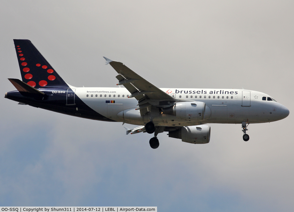 OO-SSQ, 2009 Airbus A319-112 C/N 3790, Landing rwy 07R and 'Tomorrowland' titles removed