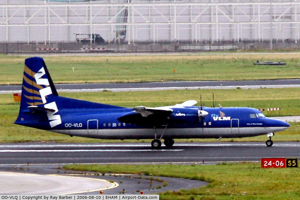 OO-VLQ, 1989 Fokker 50 C/N 20159, Fokker 50 [20159] (VLM Airlines) Amsterdam-Schiphol~PH 10/08/2006
