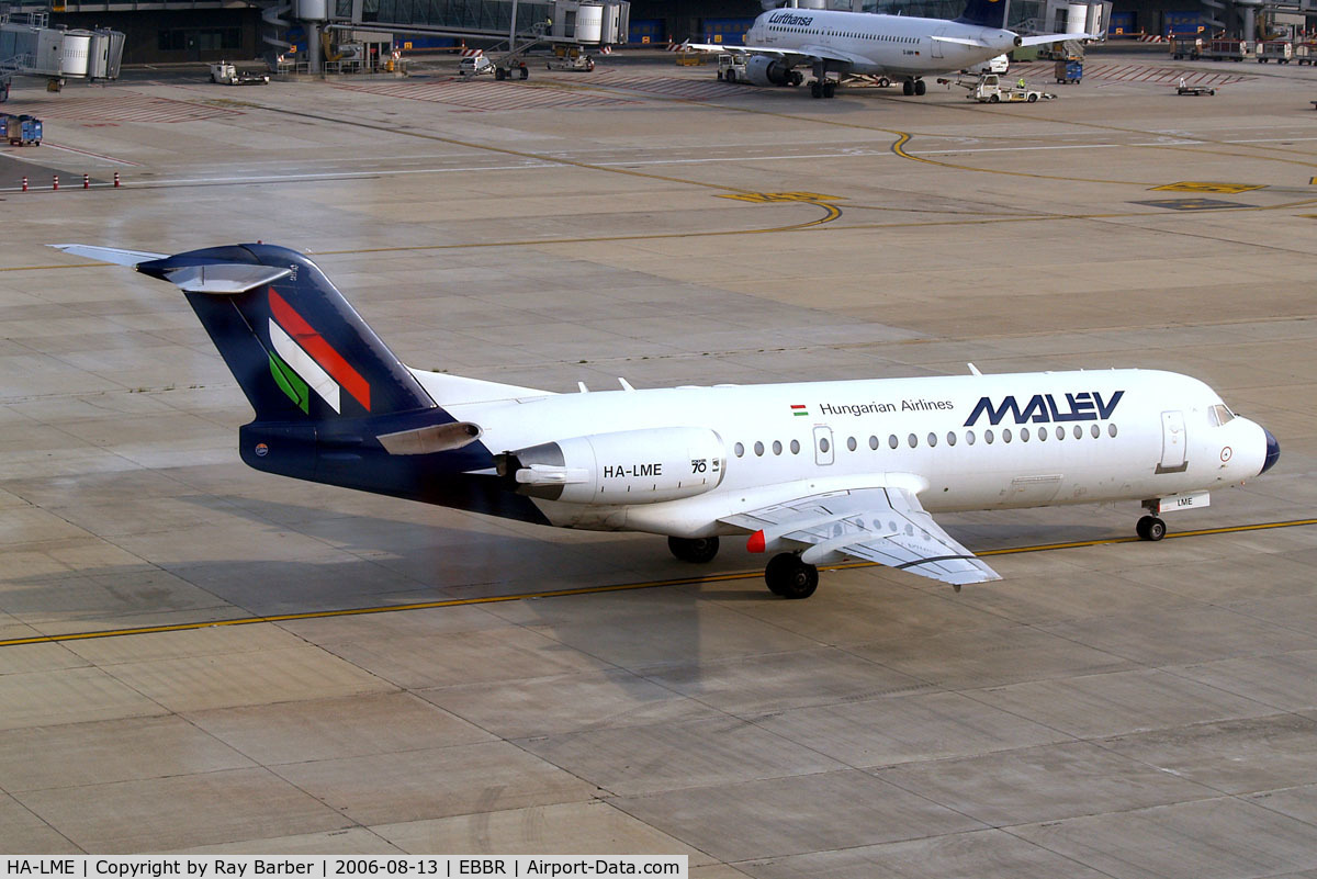 HA-LME, 1996 Fokker 70 (F-28-0070) C/N 11575, Fokker F-70 [11575] (MALEV) Brussels~OO 13/08/2006