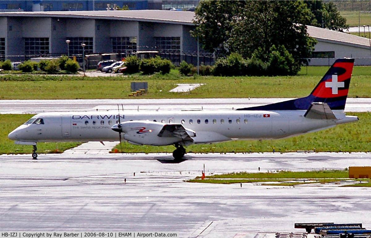 HB-IZJ, 1995 Saab 2000 C/N 2000-015, SAAB 2000 [015] (Darwin Airlines) Schiphol~PH 10/08/2006